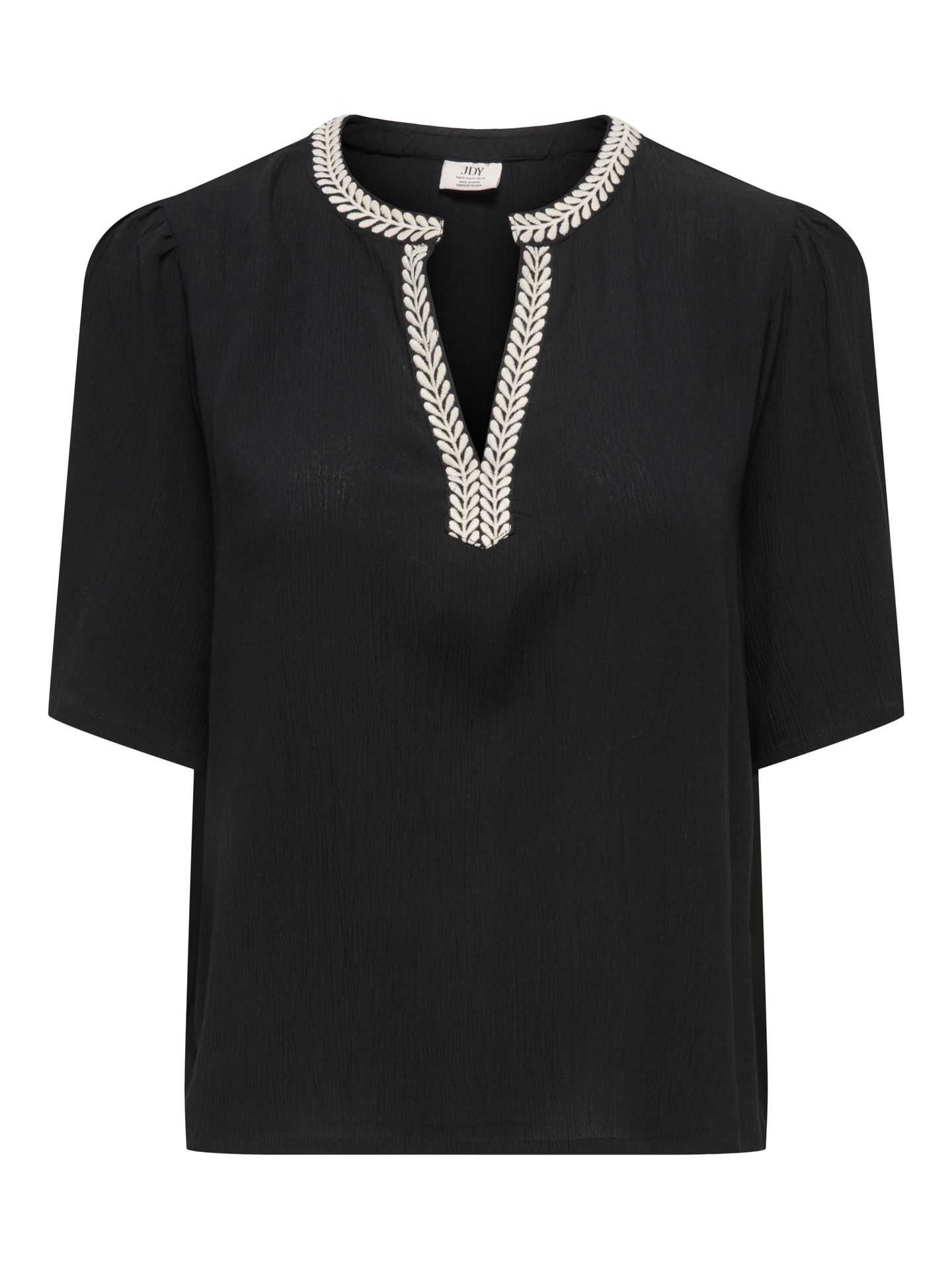 Only JDYLIVA 2/4 EMB. TOP WVN Black/LEO AOP 00118257-EKA26011400000044