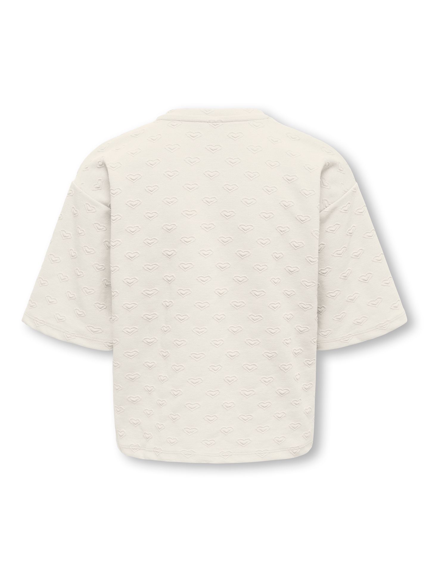 Only KOGSIMONE S/S HEART O-NECK SWT Tofu/Black Bean 00118258-EKA26011400000554