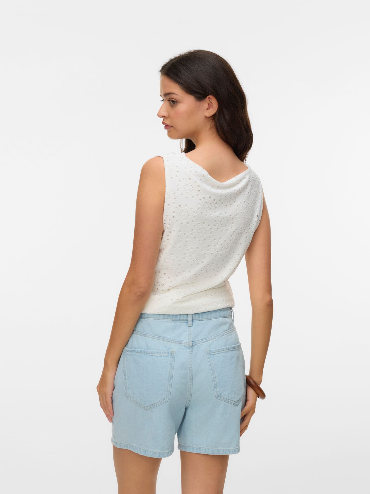 Vero Moda VMTASSA LIV SL WATERFALL TOP JRS Snow White 2900166272038