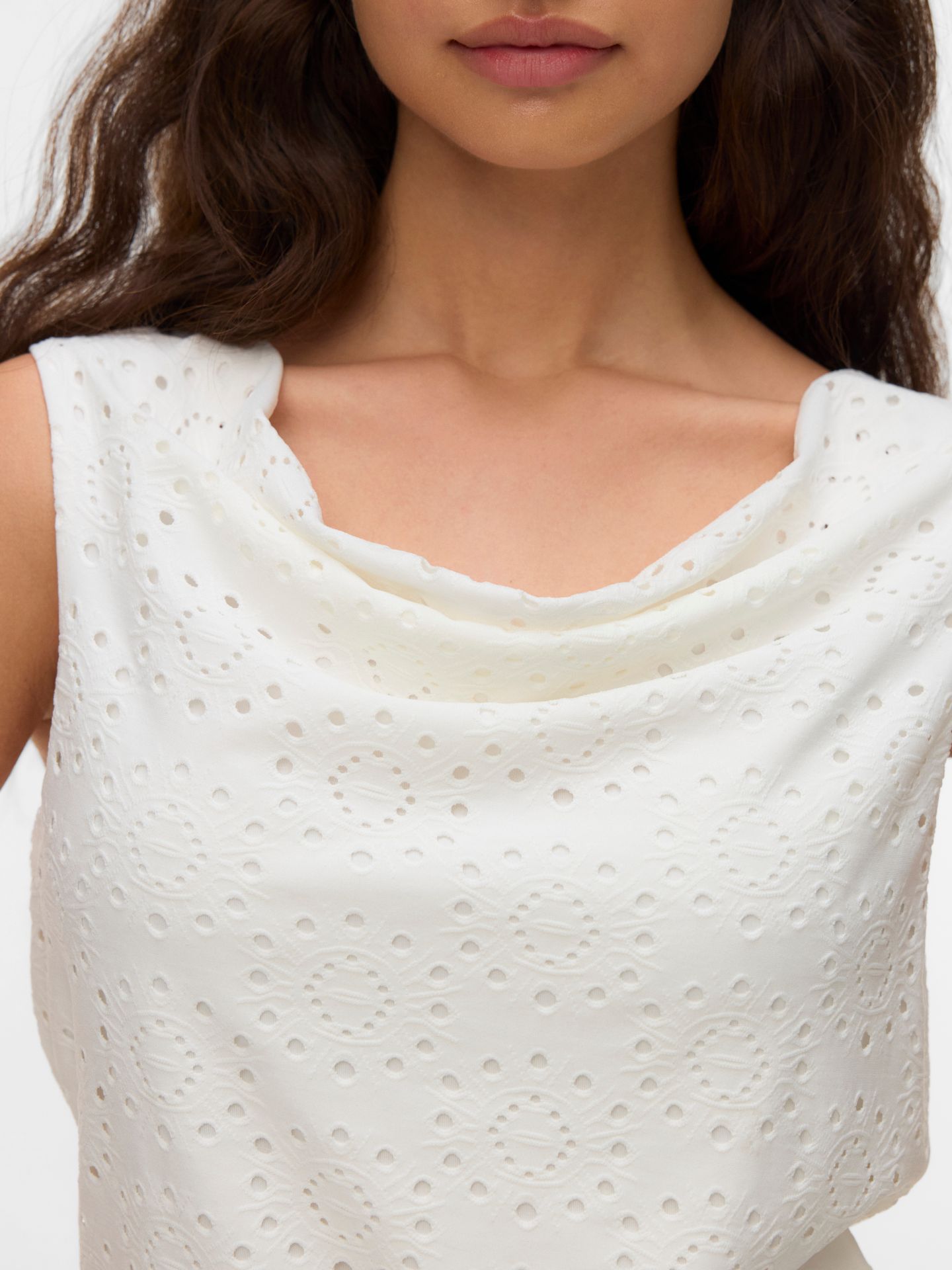 Vero Moda VMTASSA LIV SL WATERFALL TOP JRS Snow White 2900166272038