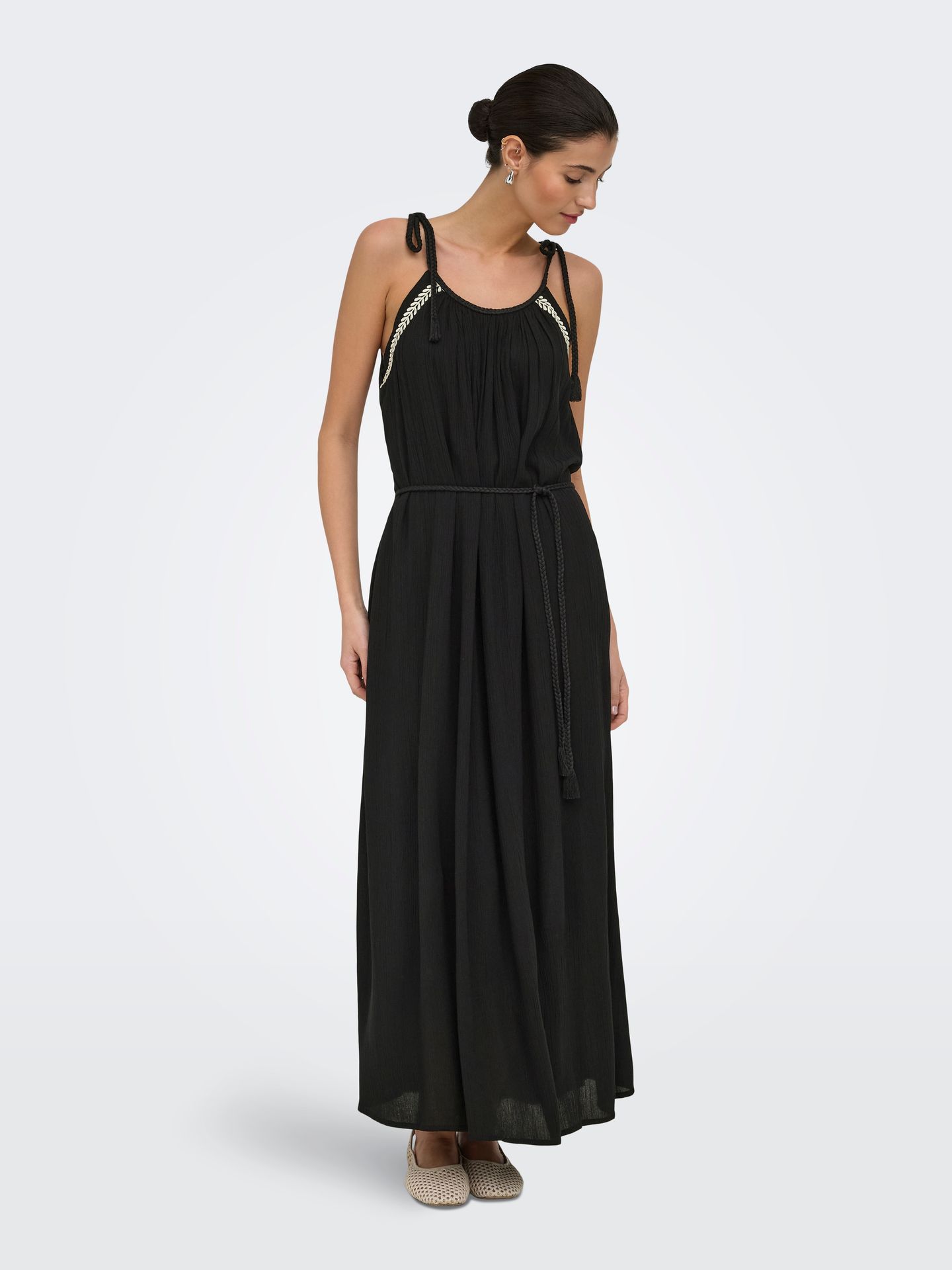 Only JDYLIVA LIFE STRAP MAXI DRESS WVN N Black/With Clara Leo 2900166276050