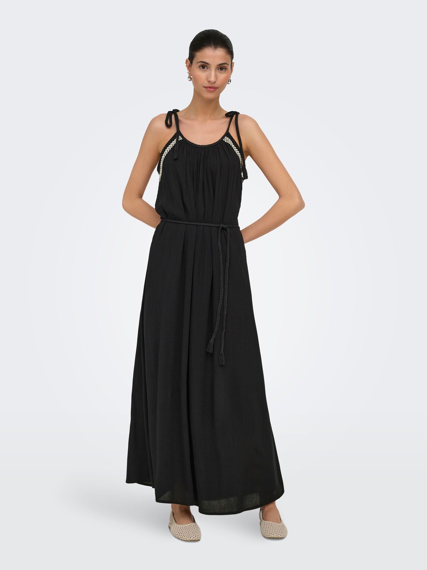 Only JDYLIVA LIFE STRAP MAXI DRESS WVN N Black/With Clara Leo 2900166276050