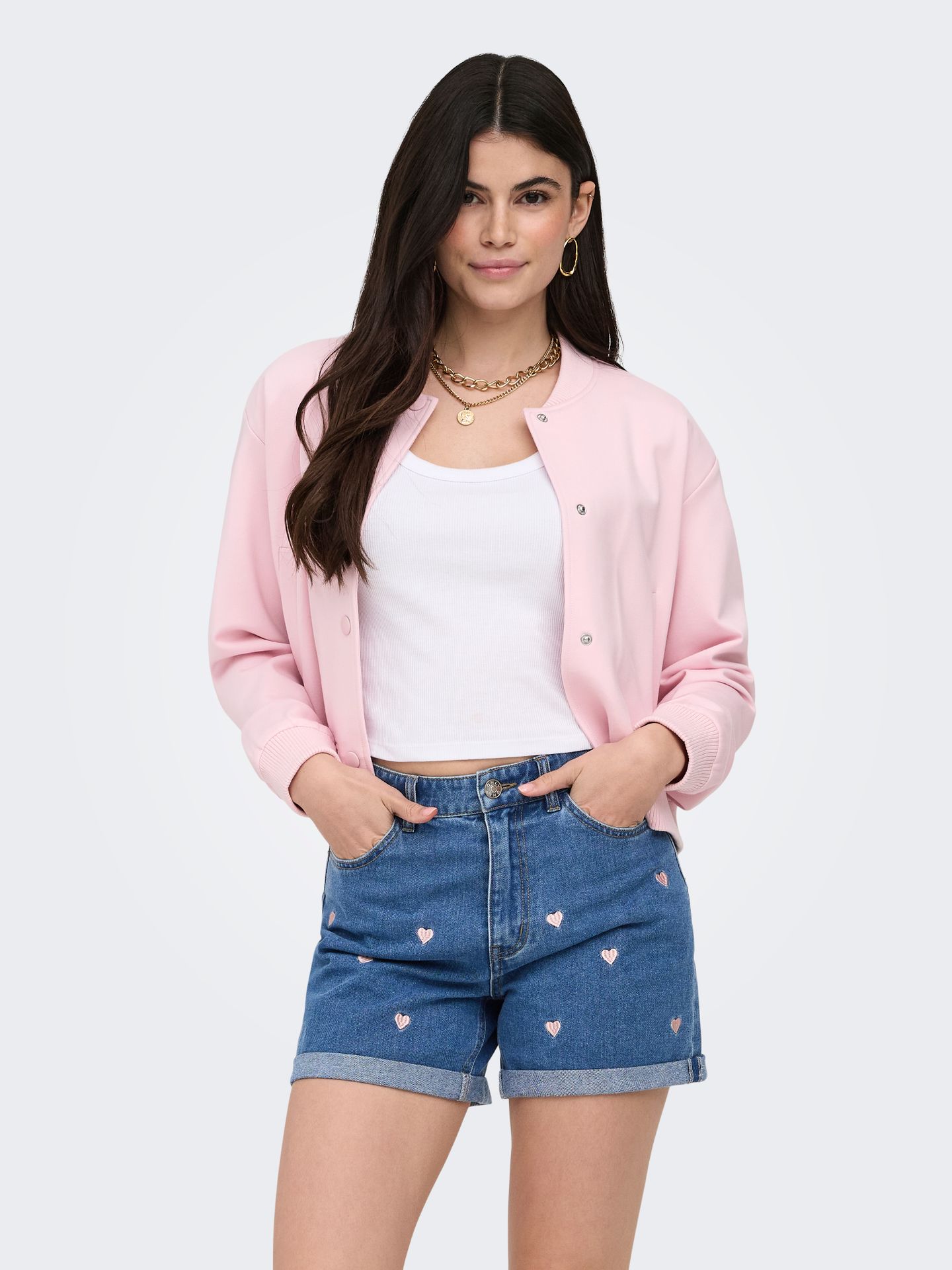 Only ONLPOPTRASH L/S SHORT BOMBER PNT Pale Lilac 2900166283034