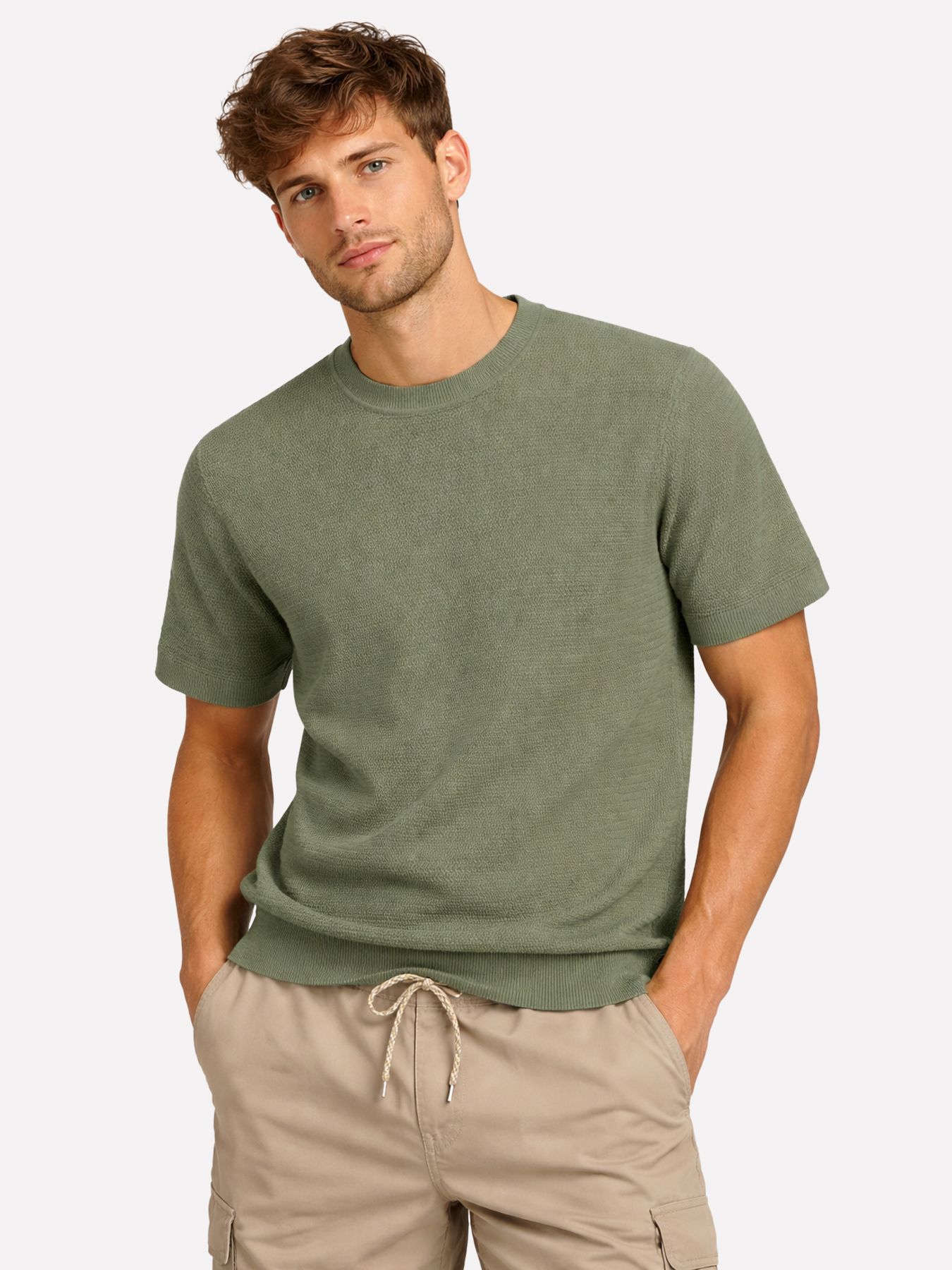 Jack & Jones JPRBLURILEY KNIT CREW NECK SS SN Laurel Wreath 00118268-EKA26011400003446