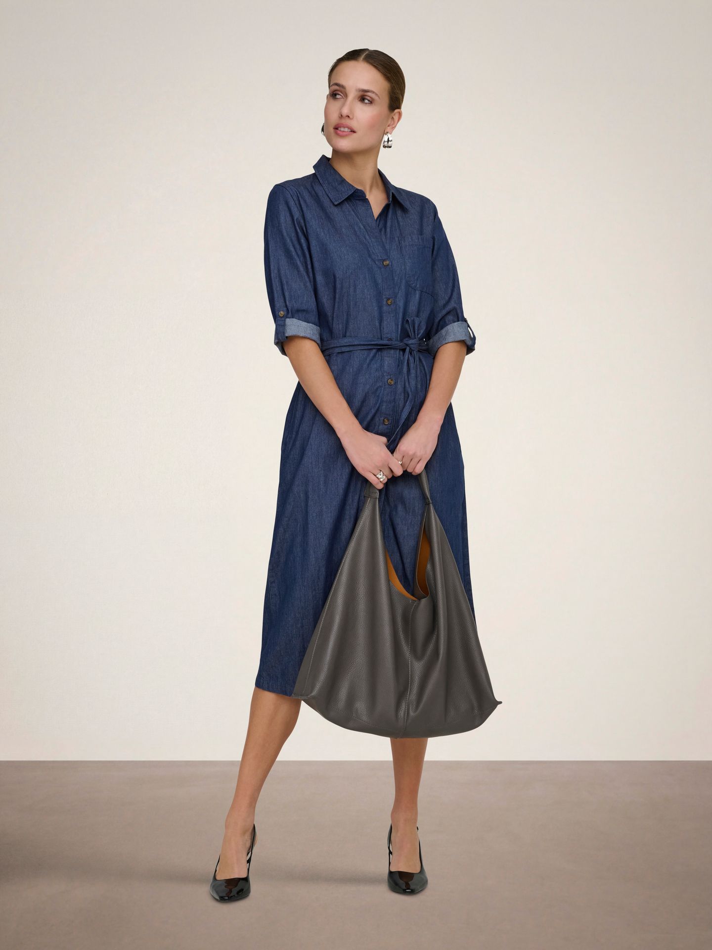 JDY JDYKAI 3/4 MIDI SHIRT DRESS WVN DIA Medium Blue Denim 2900166290063