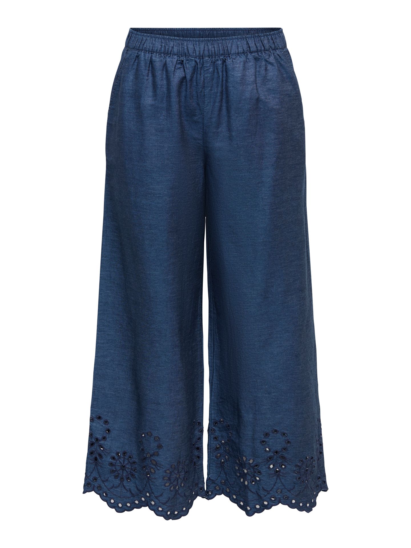 JDY JDYMARGOT BILLE HW EMBR ANK PANT WV Medium Blue Denim/W/STRIPES 00118273-EKA26011400000403