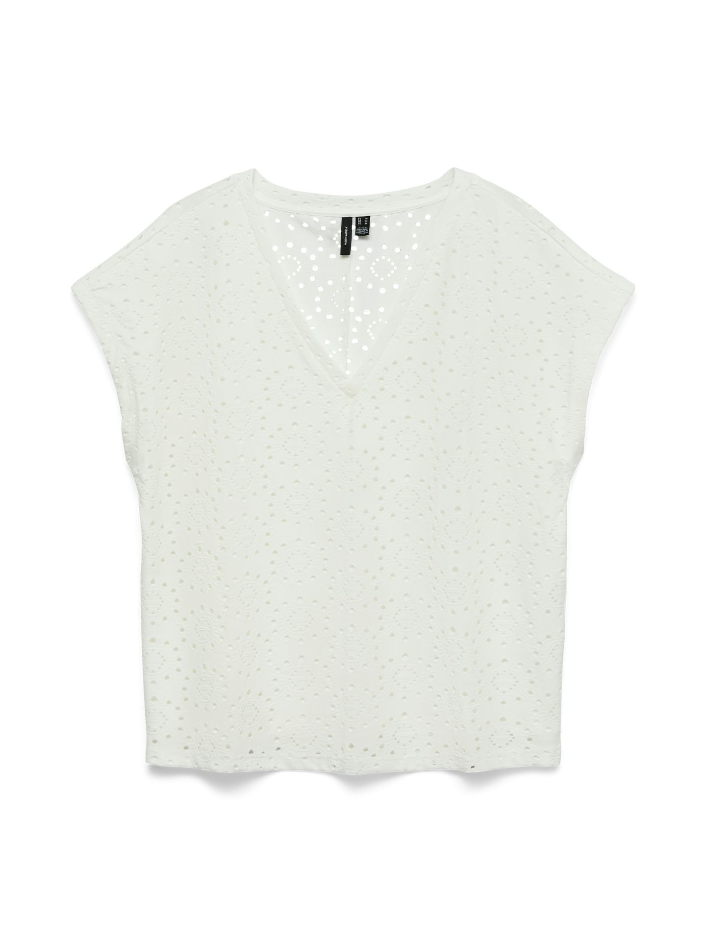 Vero Moda VMTASSA LIV SS V-NECK TOP JRS Snow White 00118274-EKA26011400000350