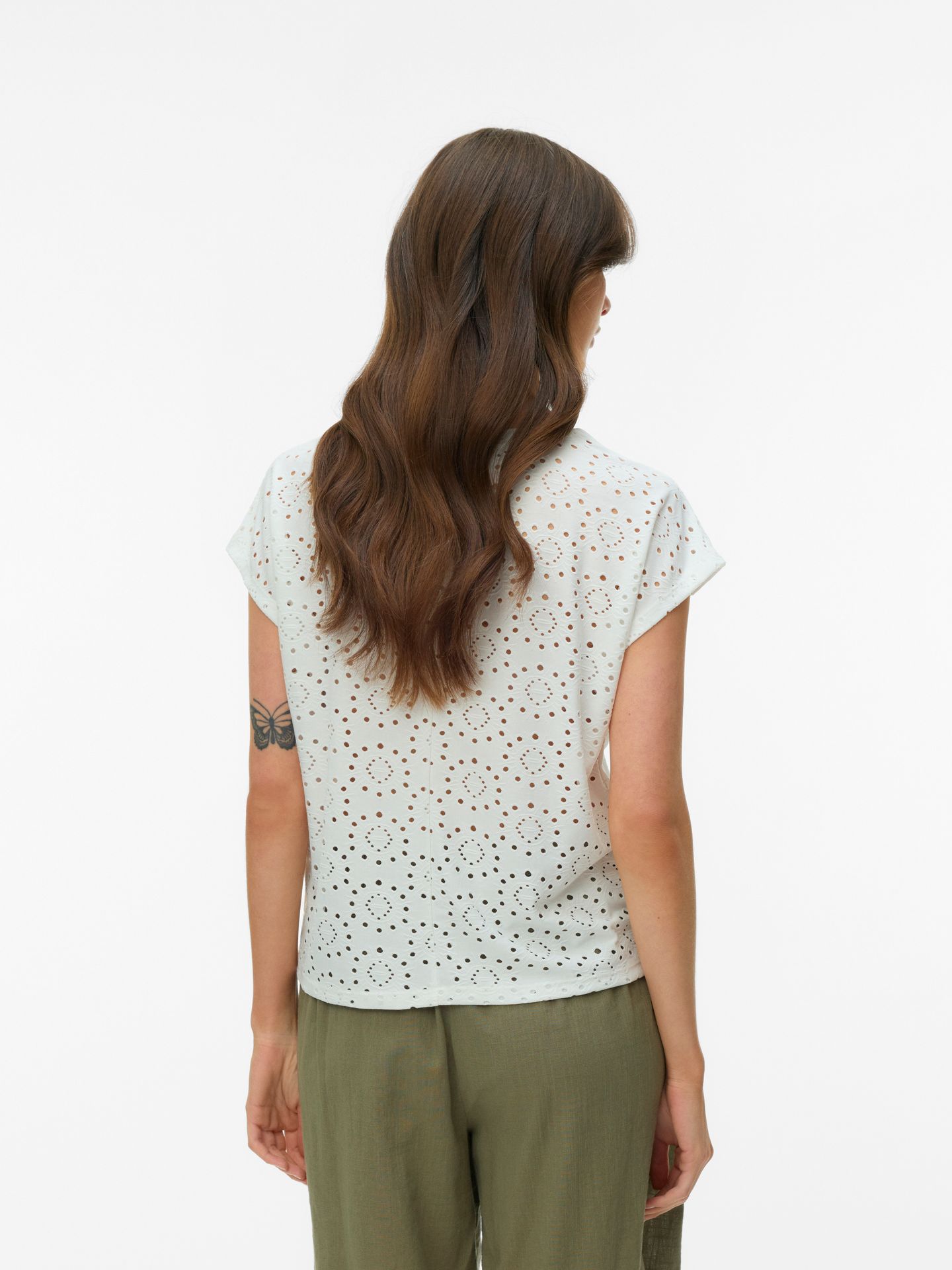 Vero Moda VMTASSA LIV SS V-NECK TOP JRS Snow White 2900166295037