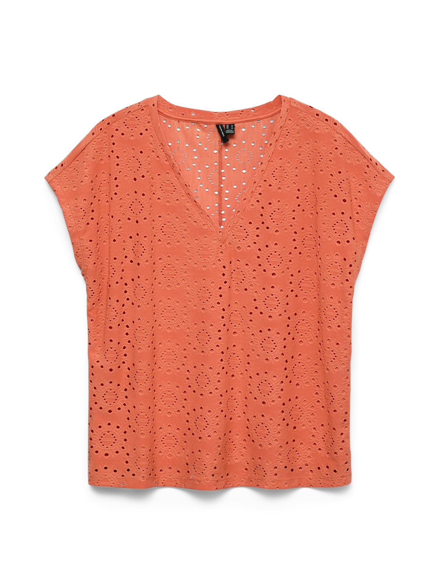 Vero Moda VMTASSA LIV SS V-NECK TOP JRS Langoustino 00118274-EKA26011400003440