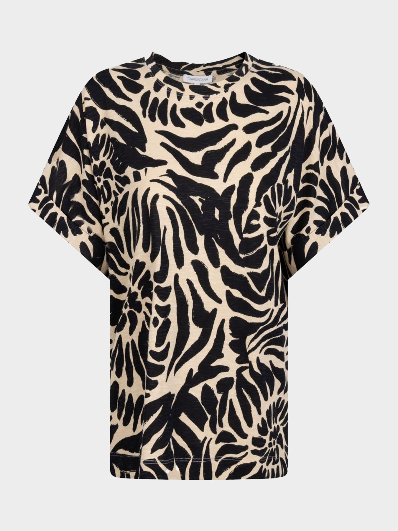 Tramontana Top Safari Bloom Print Black & Pebble 100002 2900166303022