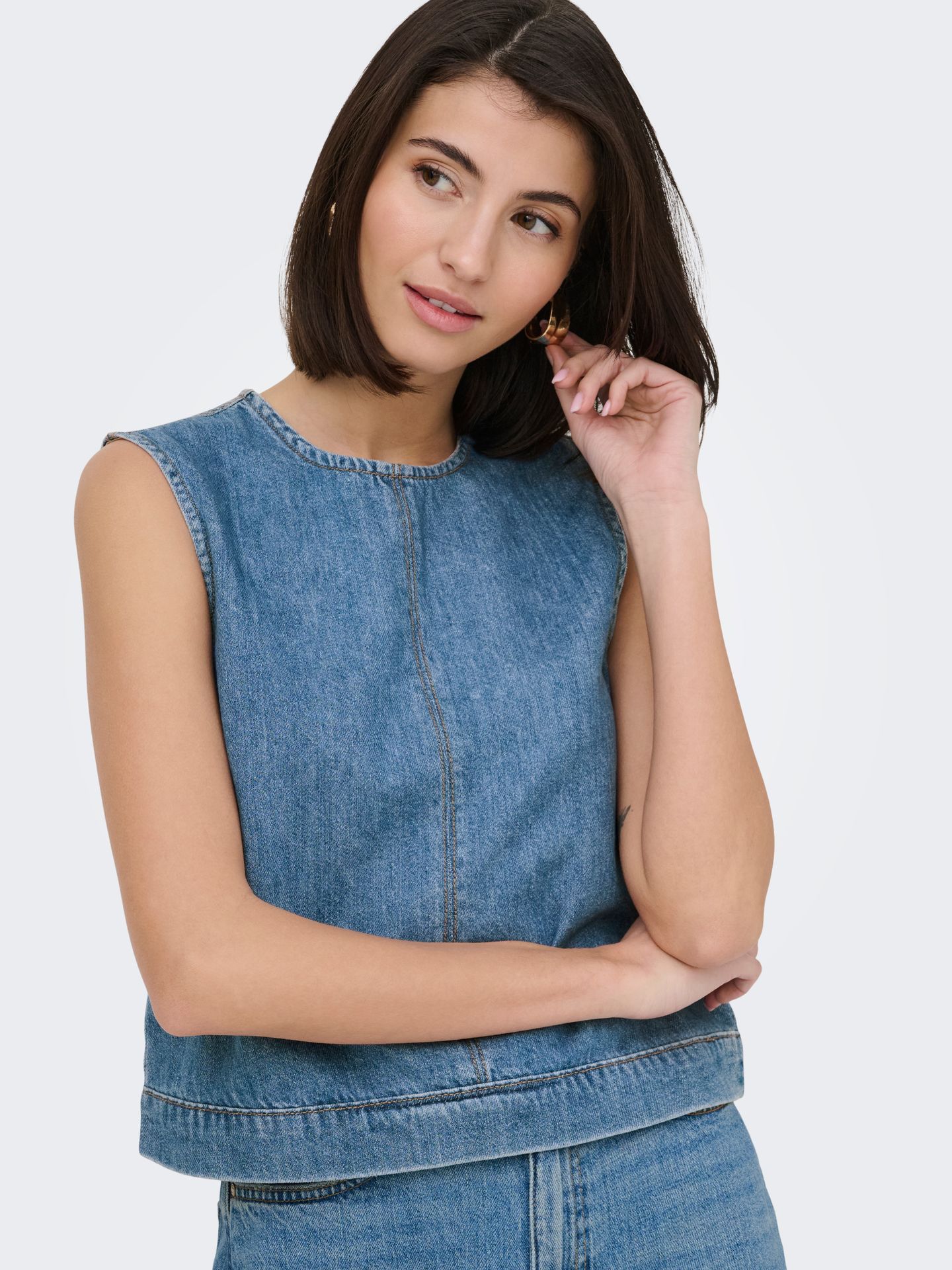 JDY JDYBERN S/L TOP DNM Light Blue Denim 2900166326014