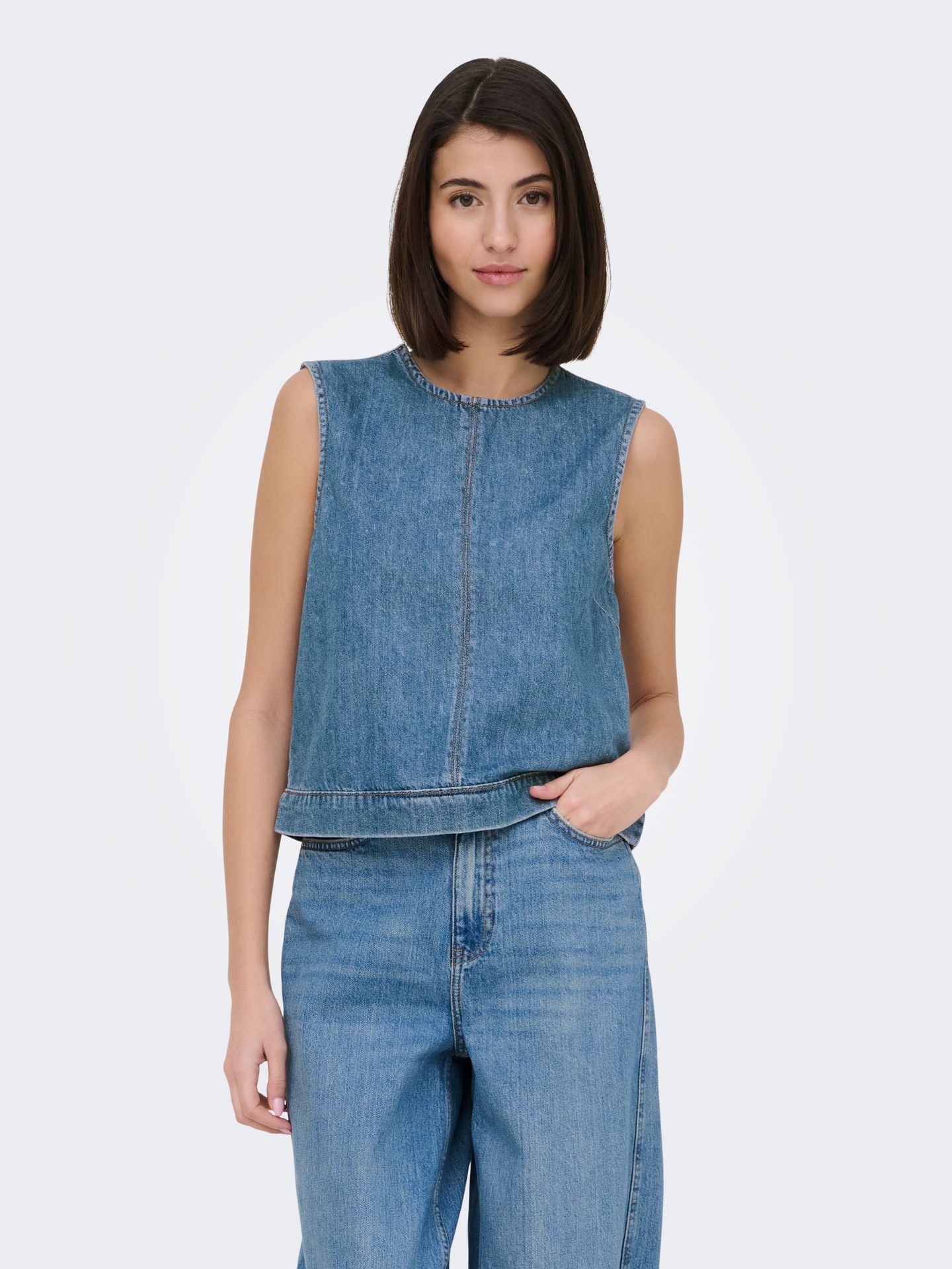 JDY JDYBERN S/L TOP DNM Light Blue Denim 2900166326014