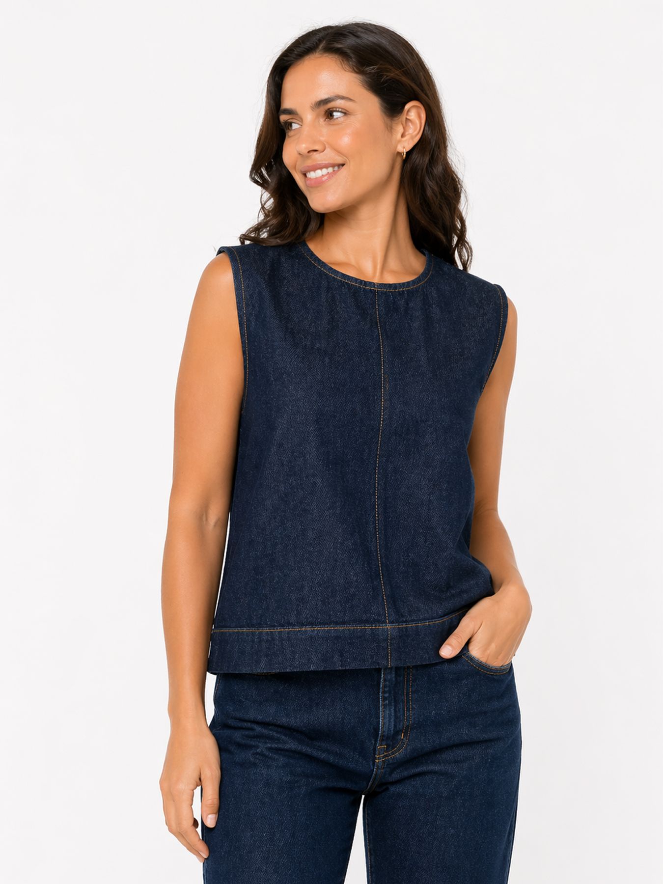 JDY JDYBERN S/L TOP DNM Dark Blue Denim 00118294-EKA26011400000064