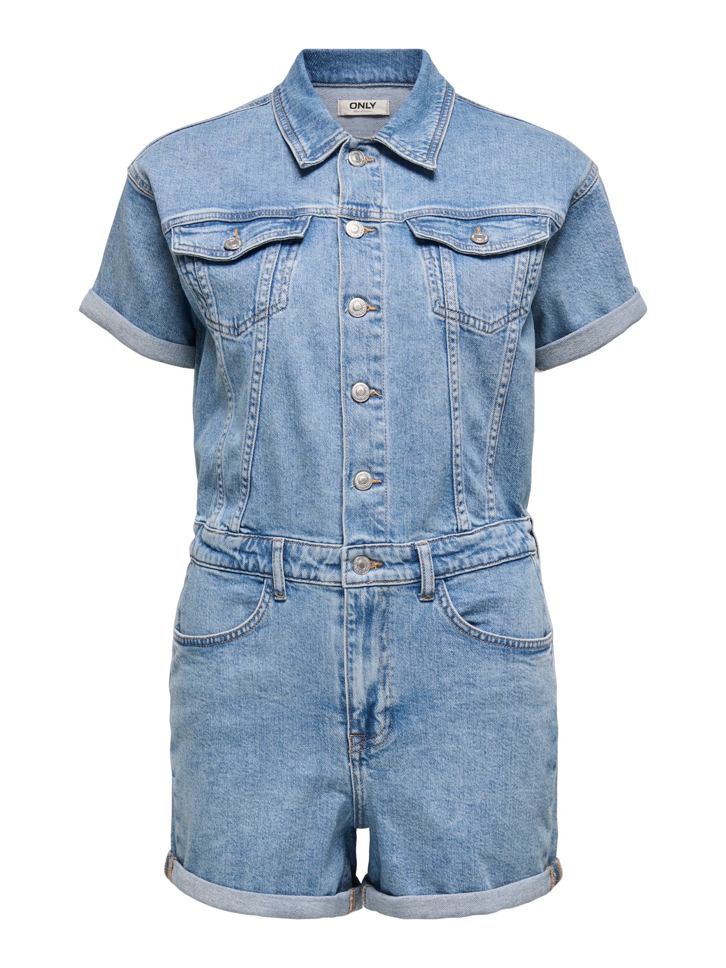 Only ONLCASTEL S/S DNM PLAYSUIT AZG NOOS Light Blue Denim 00118296-EKA26011400000011