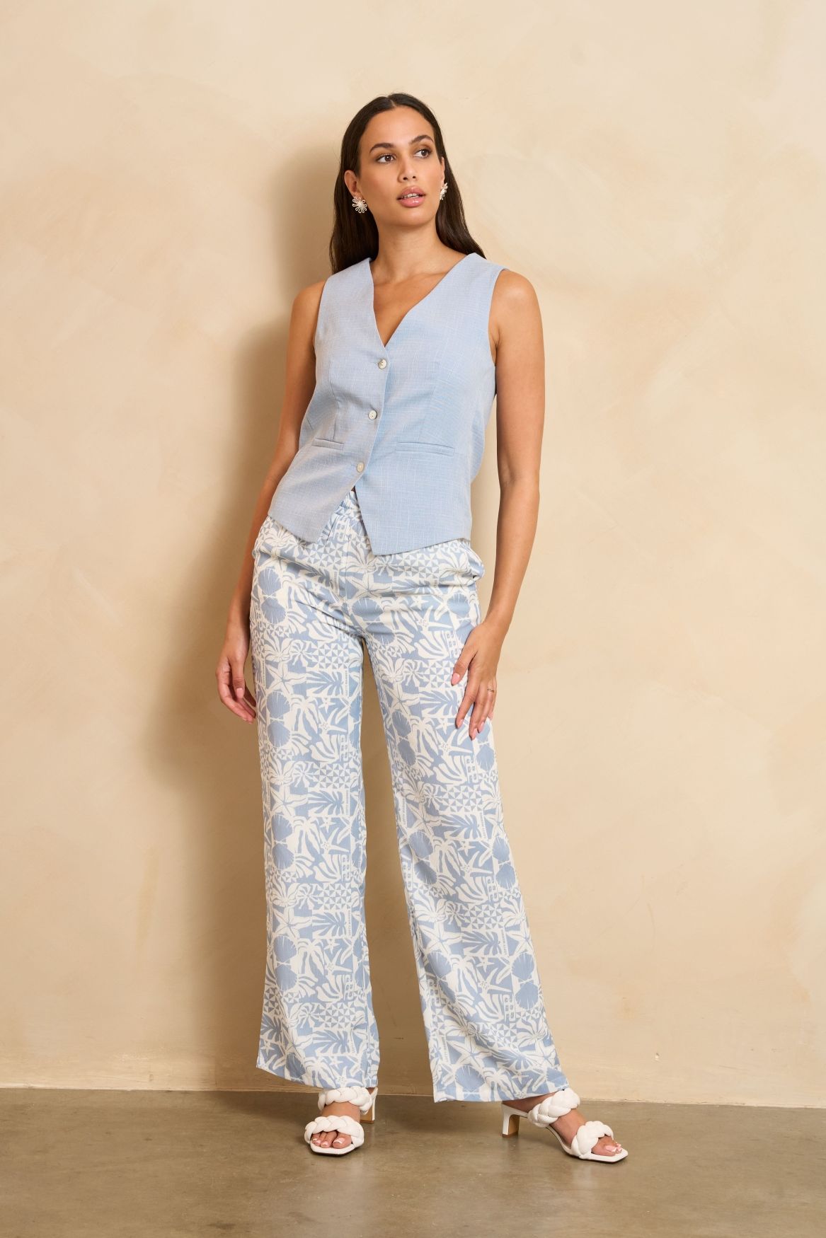 Lofty Manner Trouser Elune 118 blue off white 2900166446026