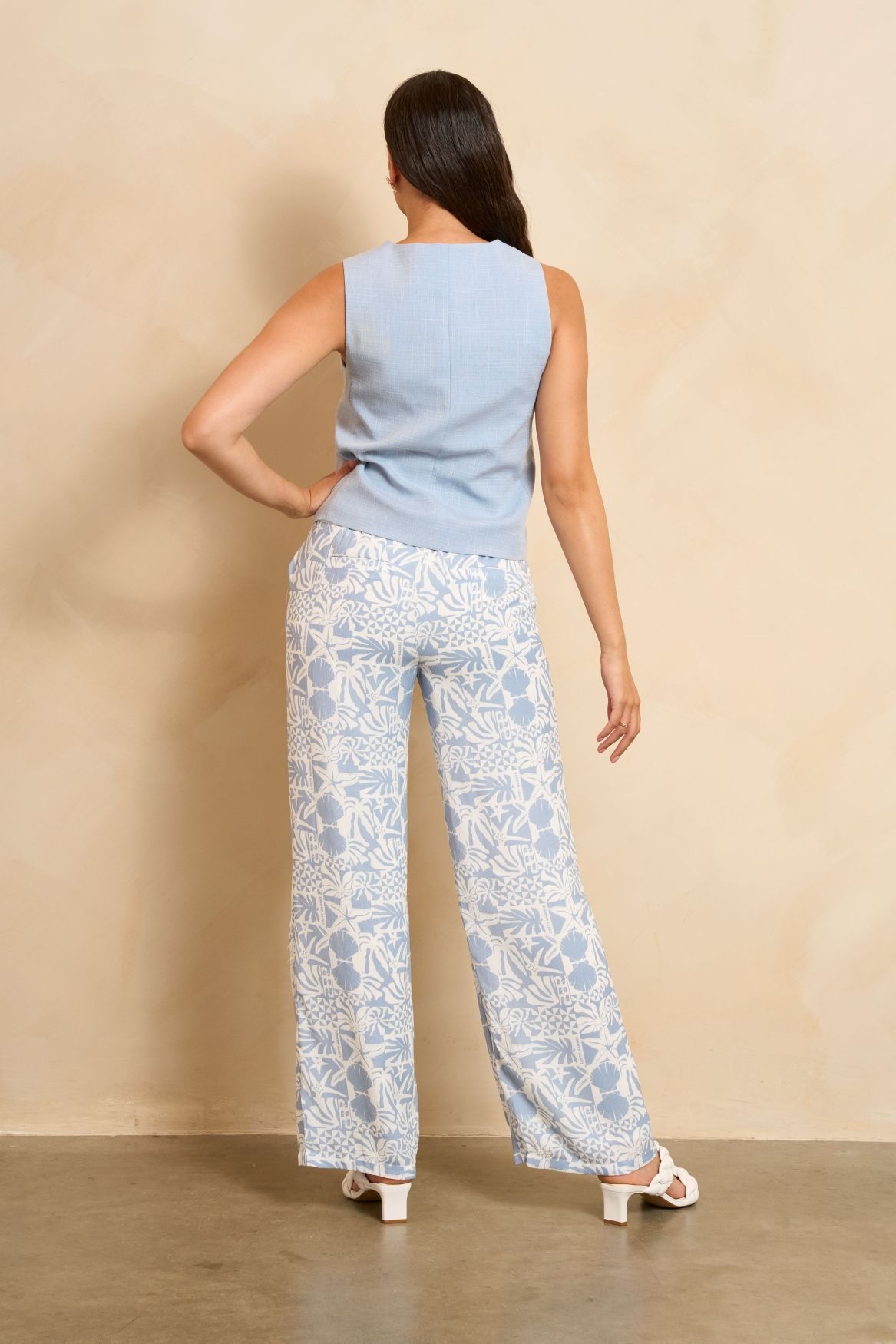 Lofty Manner Trouser Elune 118 blue off white 2900166446026