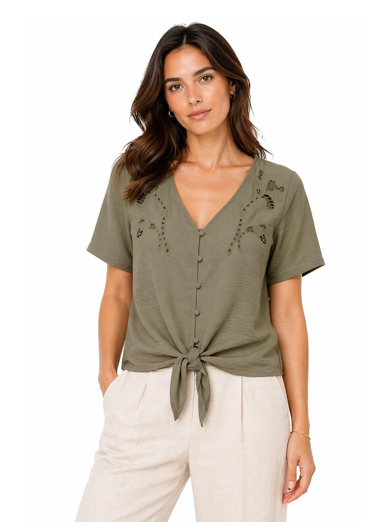 Only ONLEVALOU METTE 2/4 KNOT TOP WVN Mermaid 2900166448037