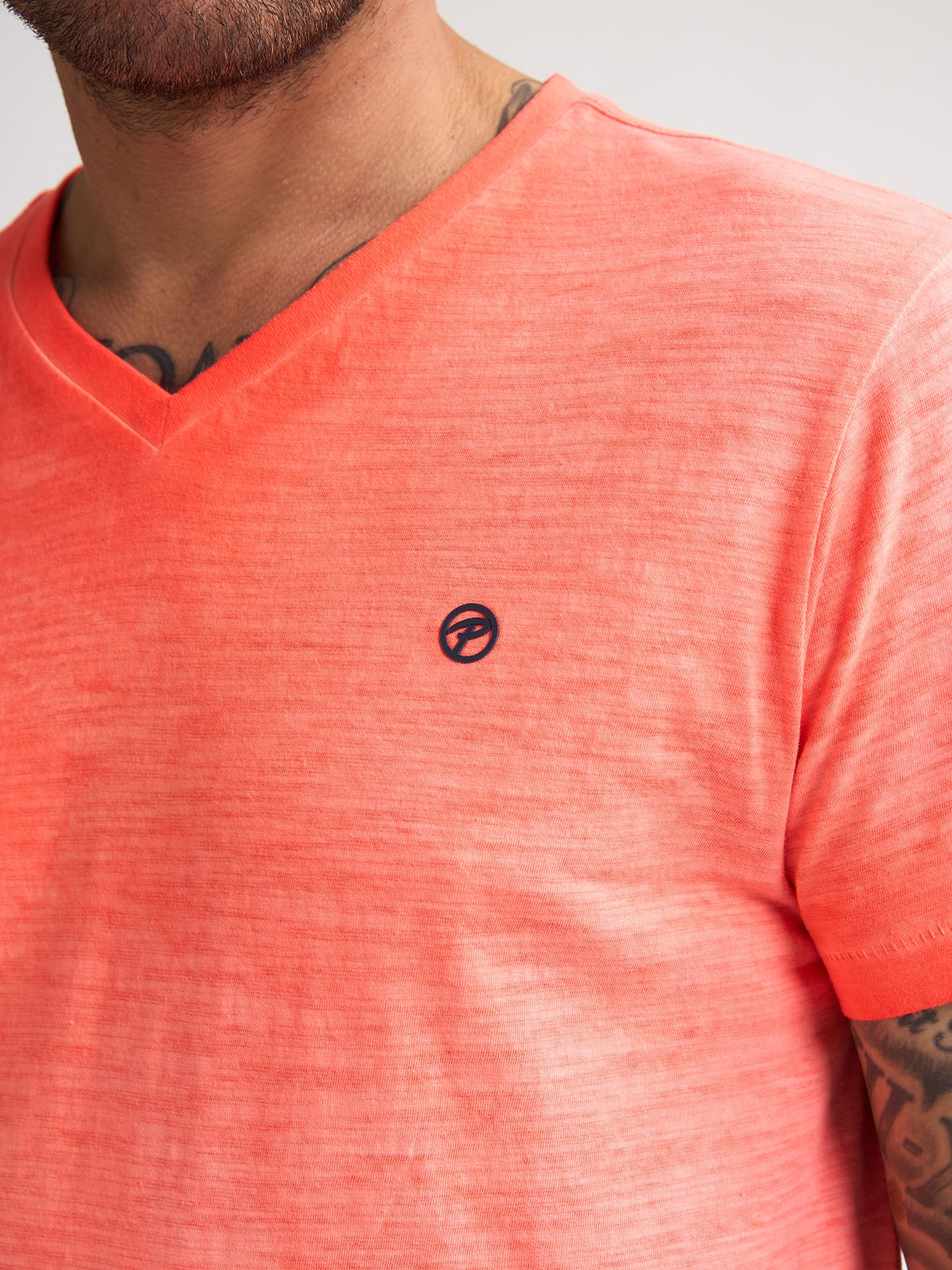 Petrol Industries Men T-Shirt SS V-Neck 3099 fiery coral 2900166459071