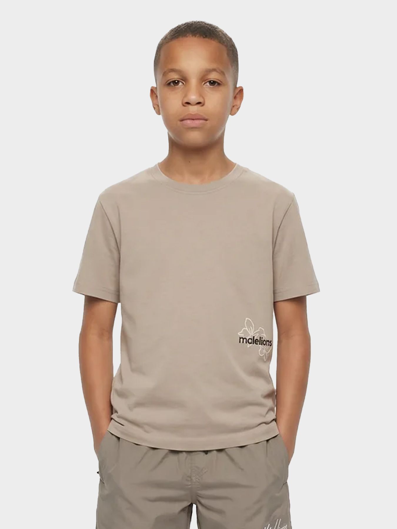 Malelions Malelions Junior Relaxed Botanical T-Shirt 50008 beige 00118396-EKA26010700000022