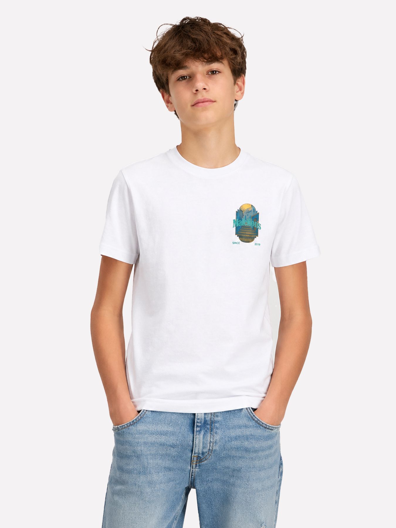 Malelions Malelions Junior Blue Stairs T-Shirt 40001 white 00118398-EKA26010700000005