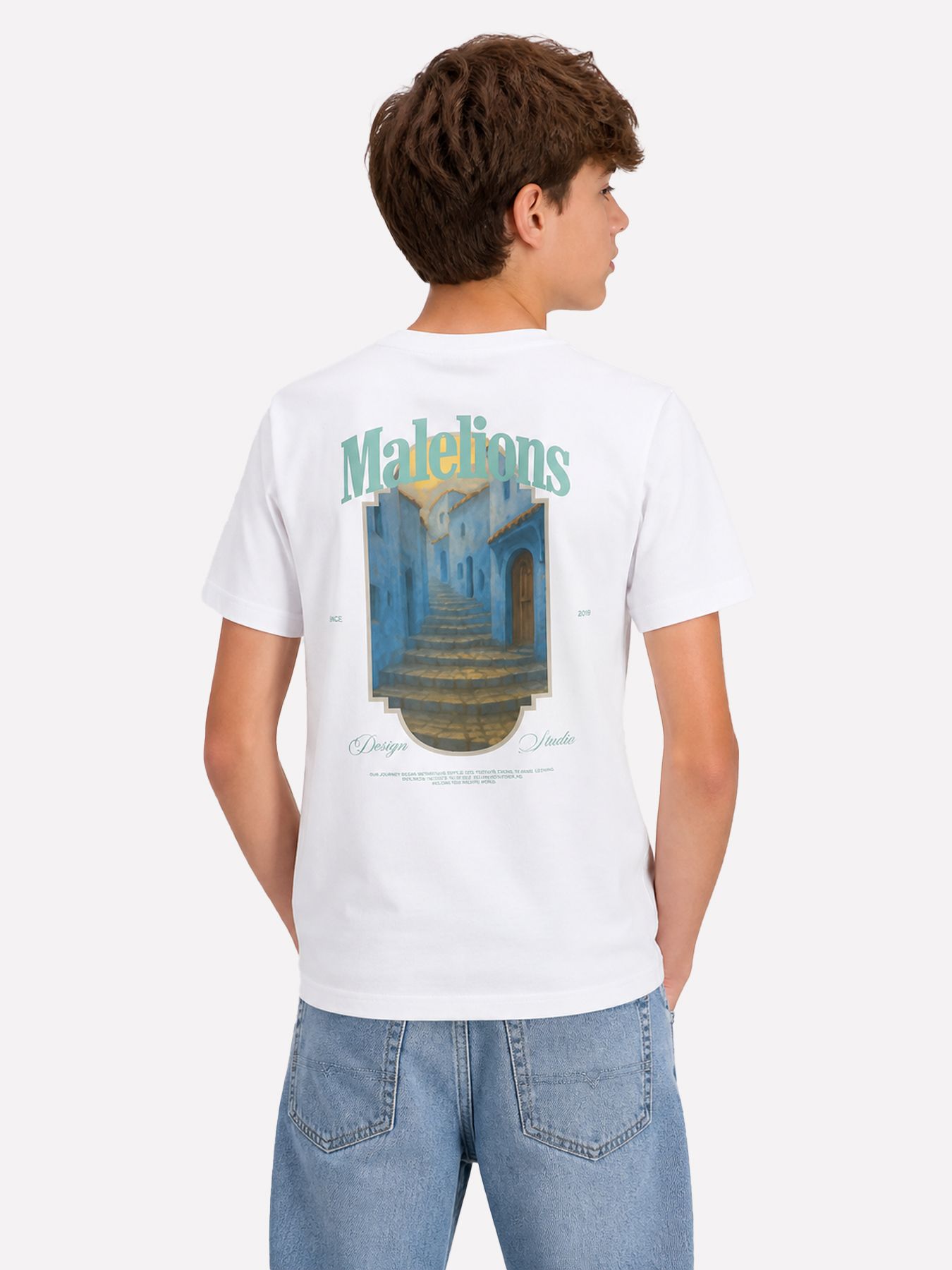Malelions Malelions Junior Blue Stairs T-Shirt 40001 white 2900166477013