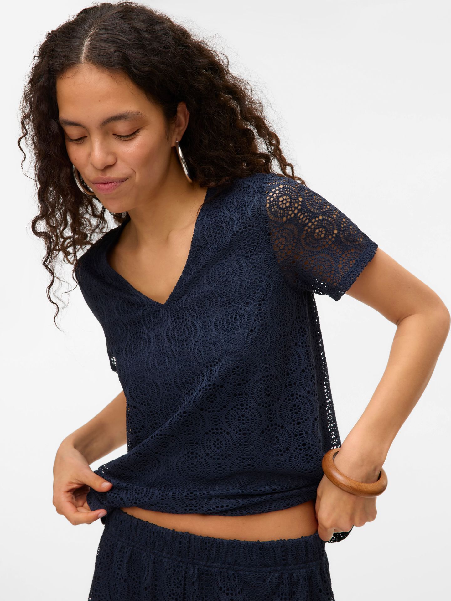 Vero Moda VMMAYA SS V NECK TOP JRS Navy Blazer 00118402-EKA26011400000060