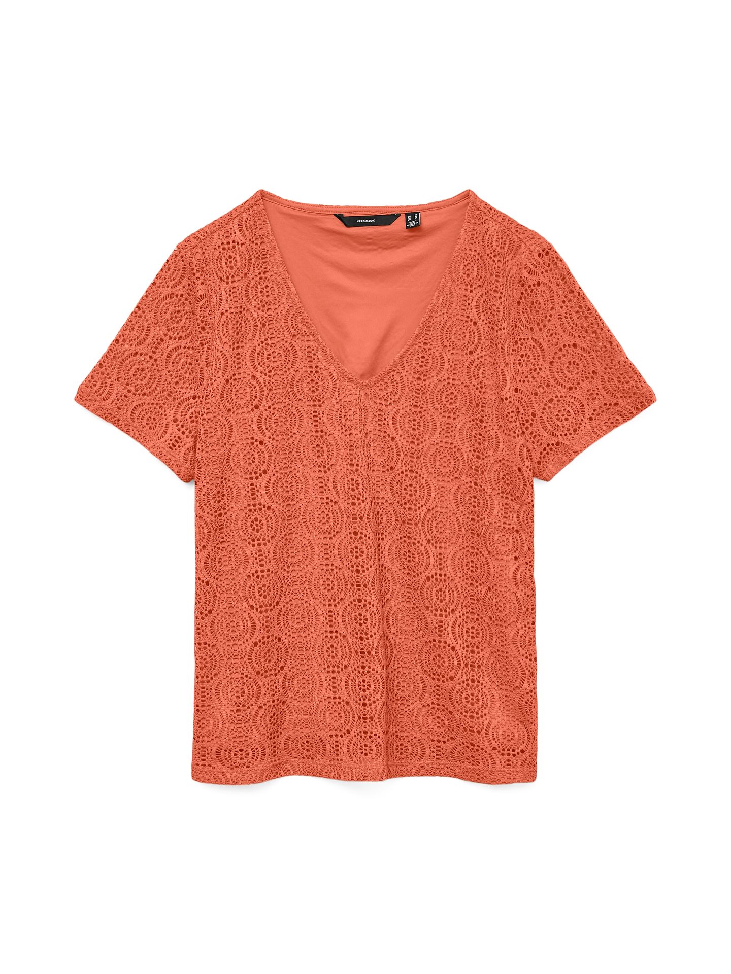 Vero Moda VMMAYA SS V NECK TOP JRS Langoustino 00118402-EKA26011400003440