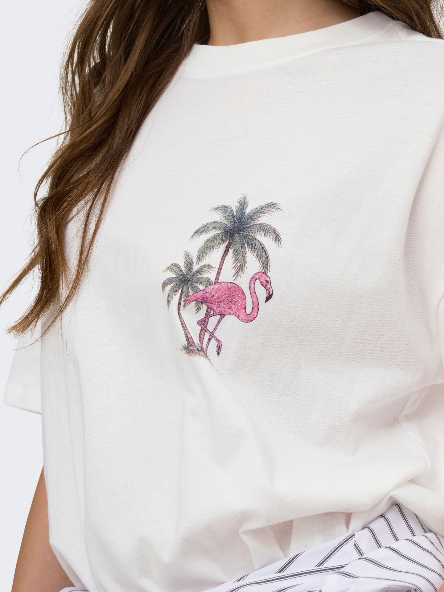 Only ONLLUCY BOXY S/S TOP JRS Cloud Dancer/Pomegranate 2900166496014