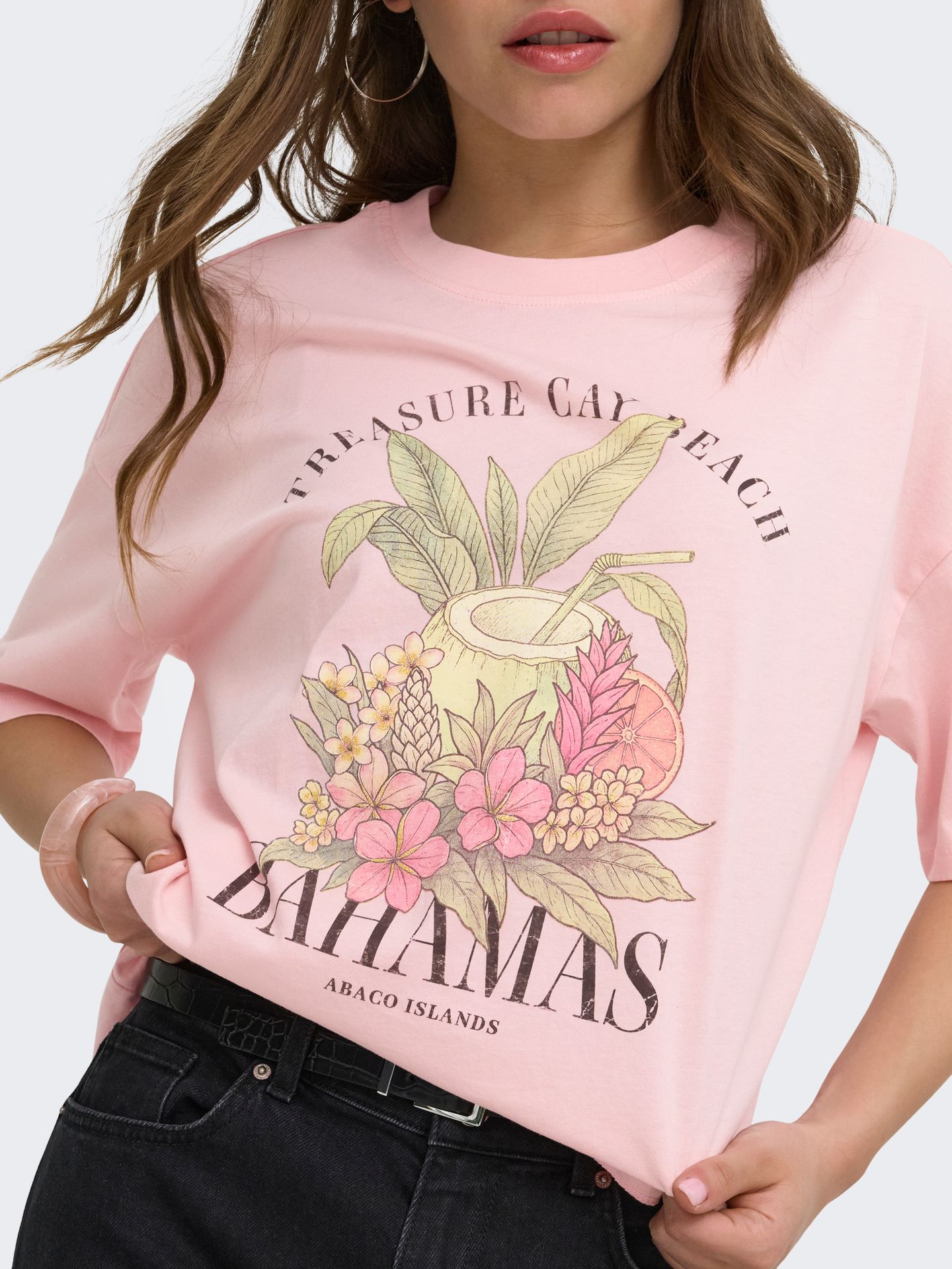 Only ONLLUCY BOXY S/S TOP JRS Rosy Touch/Bahamas 2900166497011