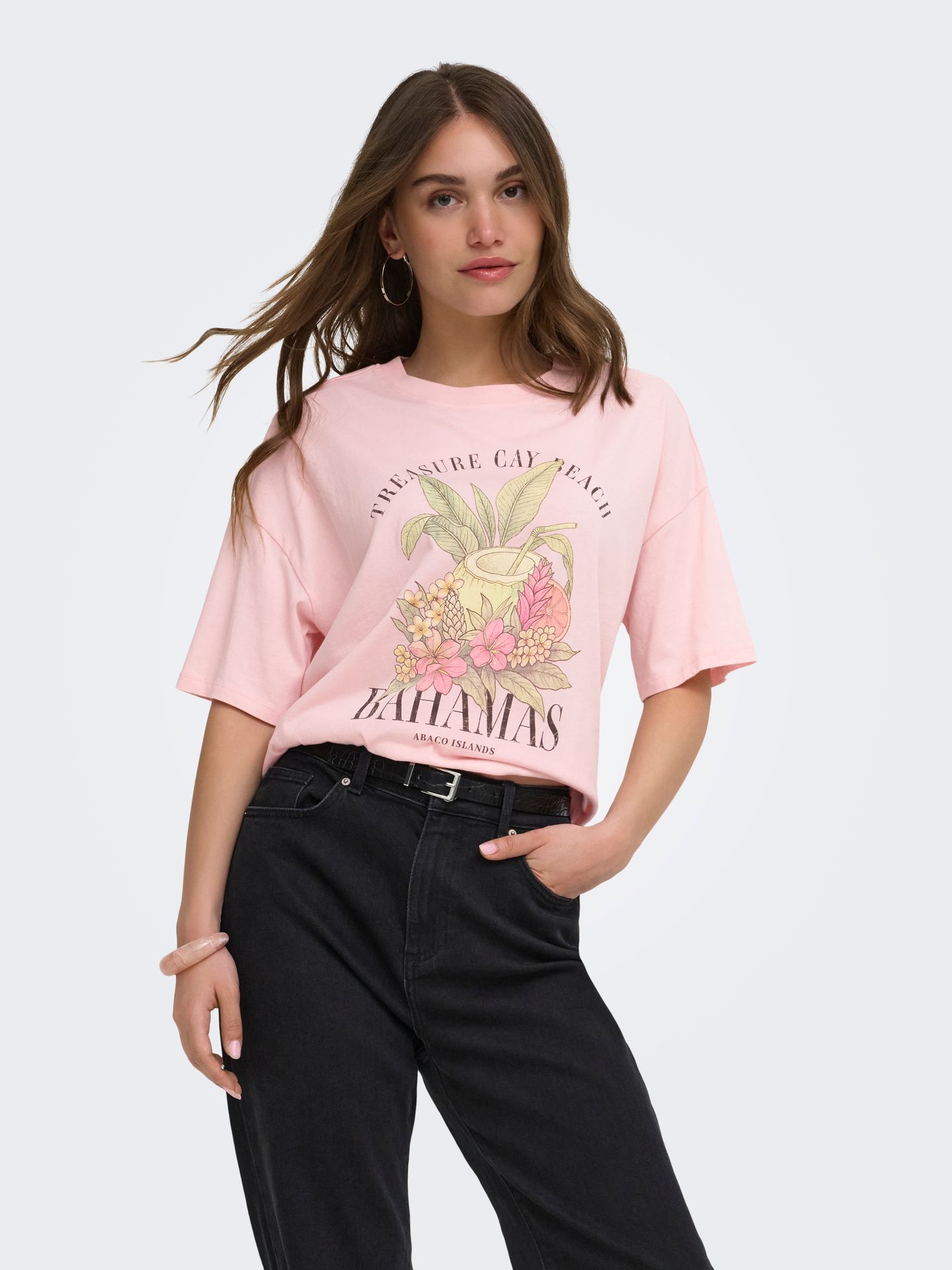 Only ONLLUCY BOXY S/S TOP JRS Rosy Touch/Bahamas 2900166497011