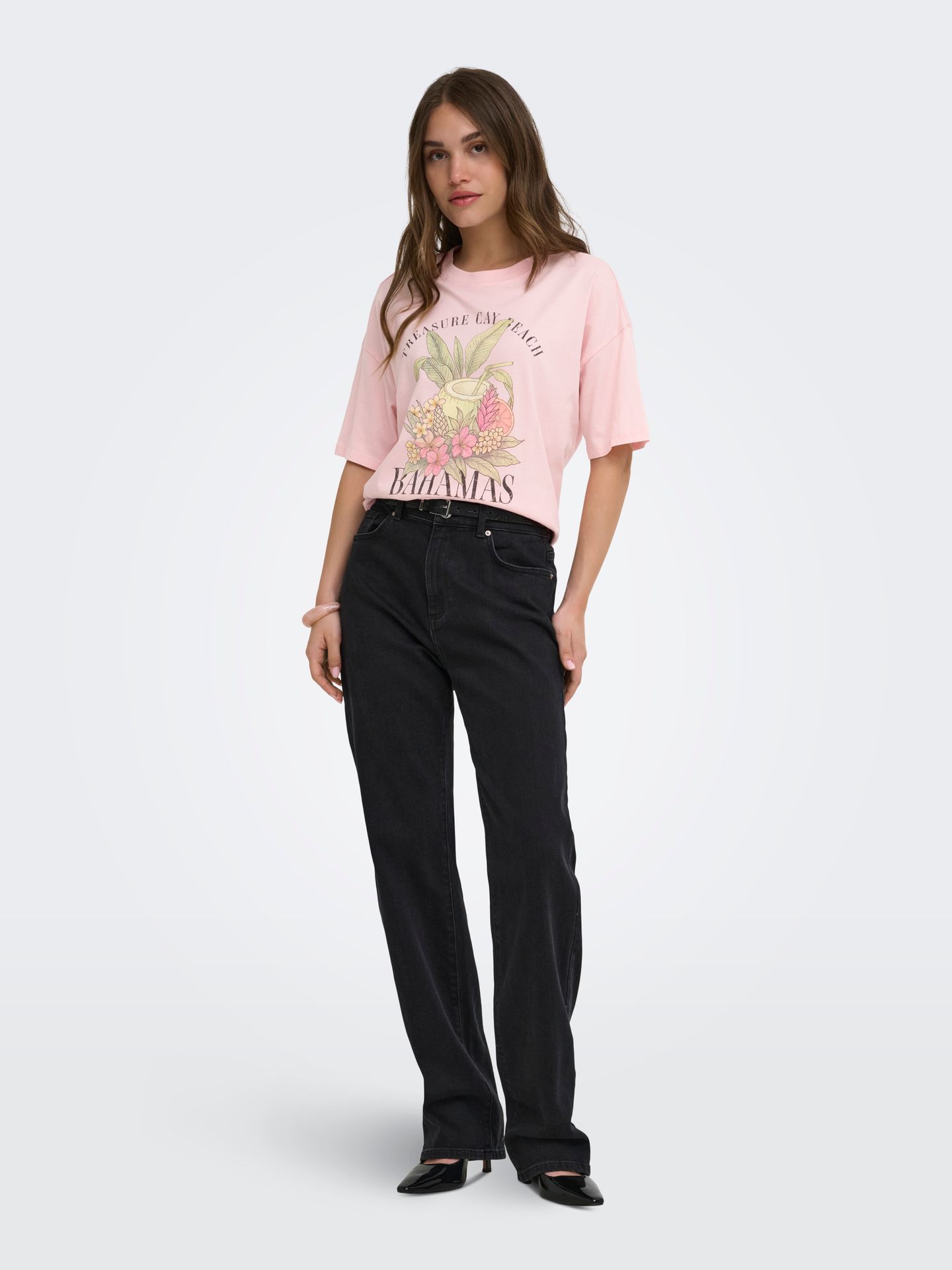 Only ONLLUCY BOXY S/S TOP JRS Rosy Touch/Bahamas 2900166497011