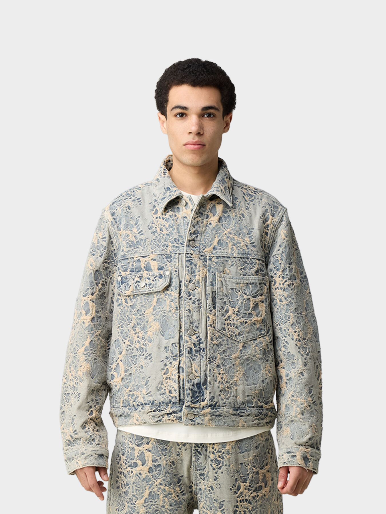 Off The Pitch Jacquard denim jacket Dusty 00118426-NLY