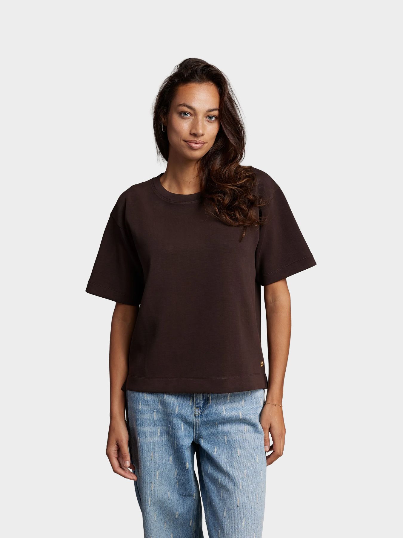 Pink Noir Iris t-shirt Donker Bruin 00118430-A1