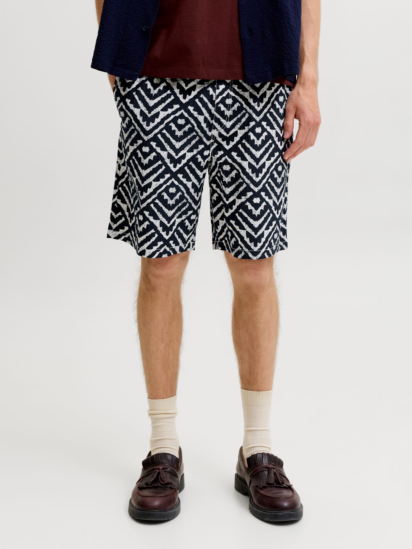 Jack & Jones JPSTJAIDEN MILO SEERSUCKER SHORT RE Sky Captain/Play 00118443-EKA26011400002586