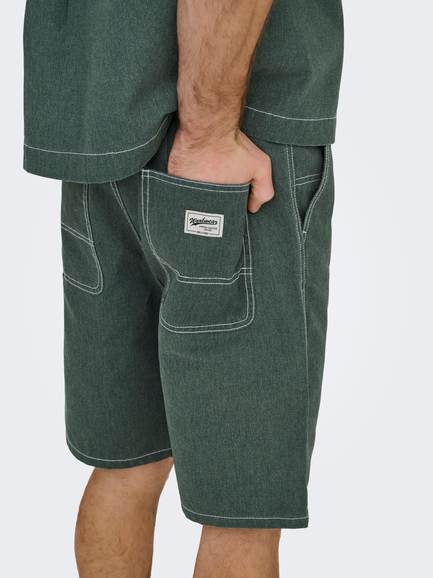 Only & Sons ONSEDGE WORK 8343 YFM DNM SHORTS WW Dark Green Denim 2900166546054