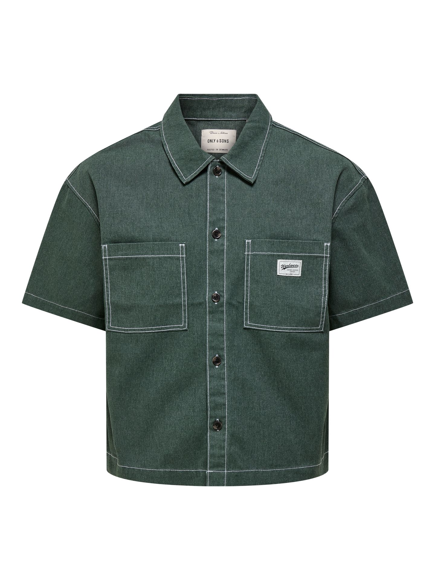 Only & Sons ONSZEALAND S/S 8342 YFM DNM SHIRT W Dark Green Denim 2900166549055