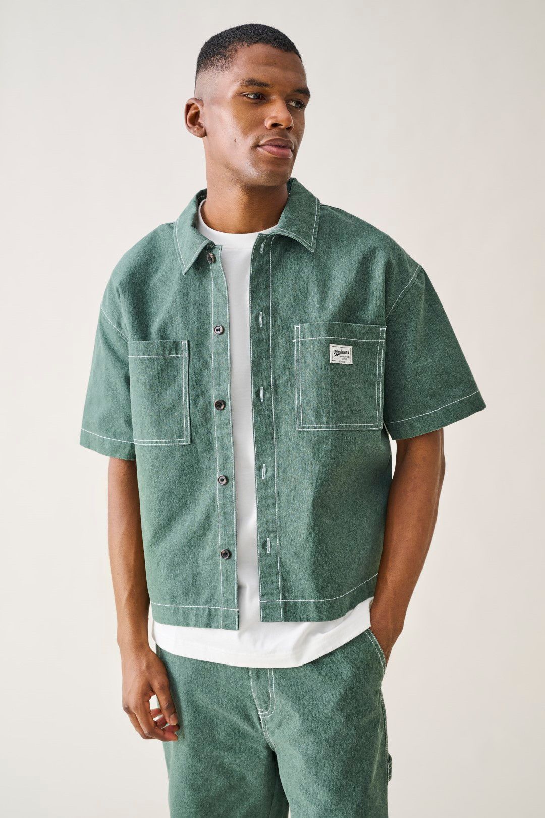 Only & Sons ONSZEALAND S/S 8342 YFM DNM SHIRT W Dark Green Denim 2900166549055