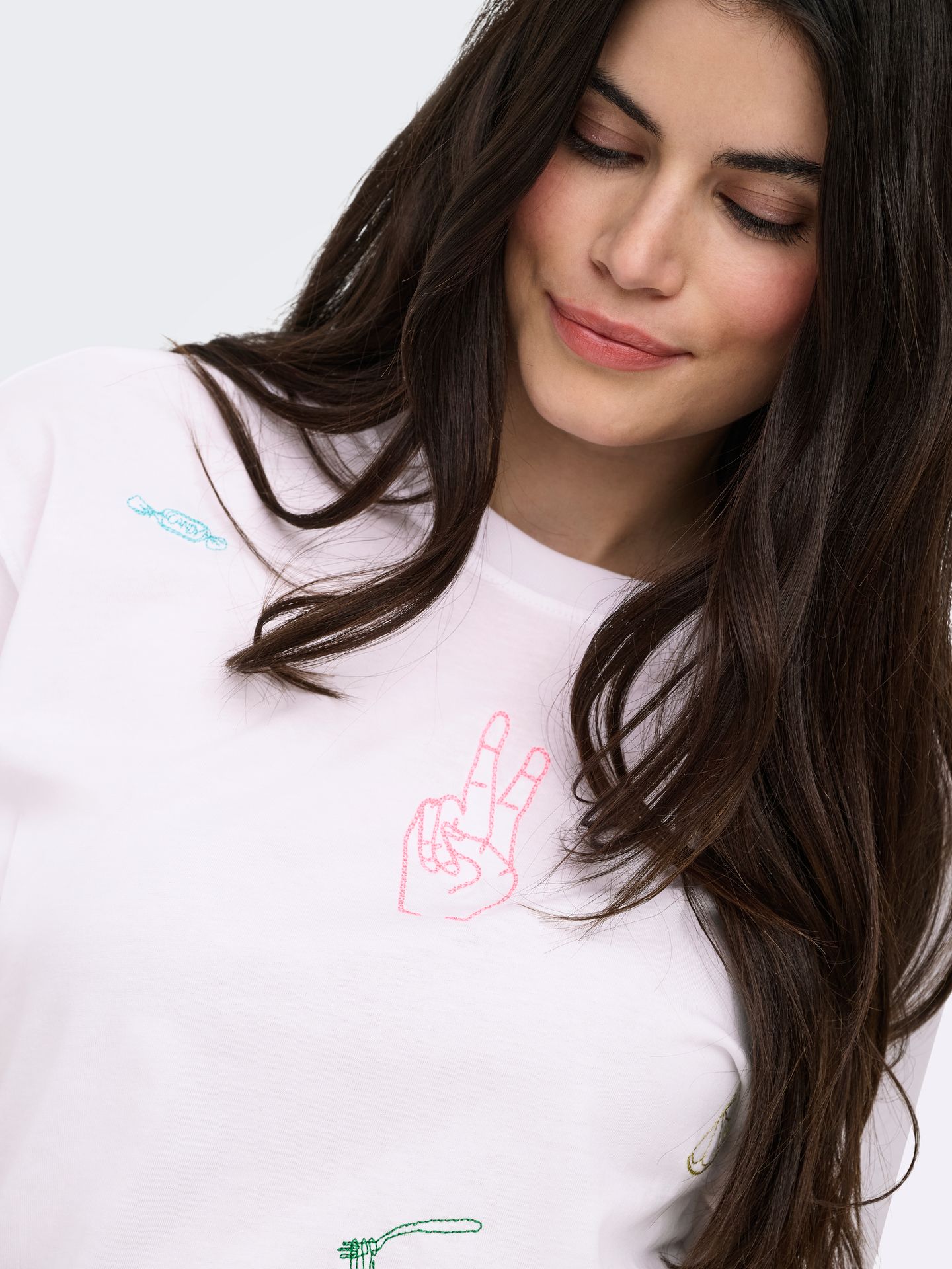 Only ONLEMMINA S/S TOP BOX JRS Bright White/HEART 2900166564027