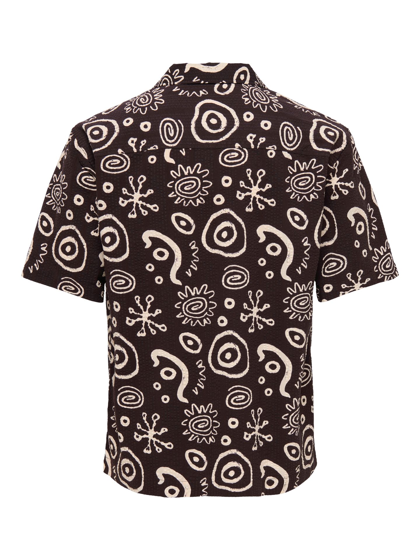 Only & Sons ONSCRUZ RLX SEERSUCKER RESORT SS SH Black Coffee/Antique White 2900166568025