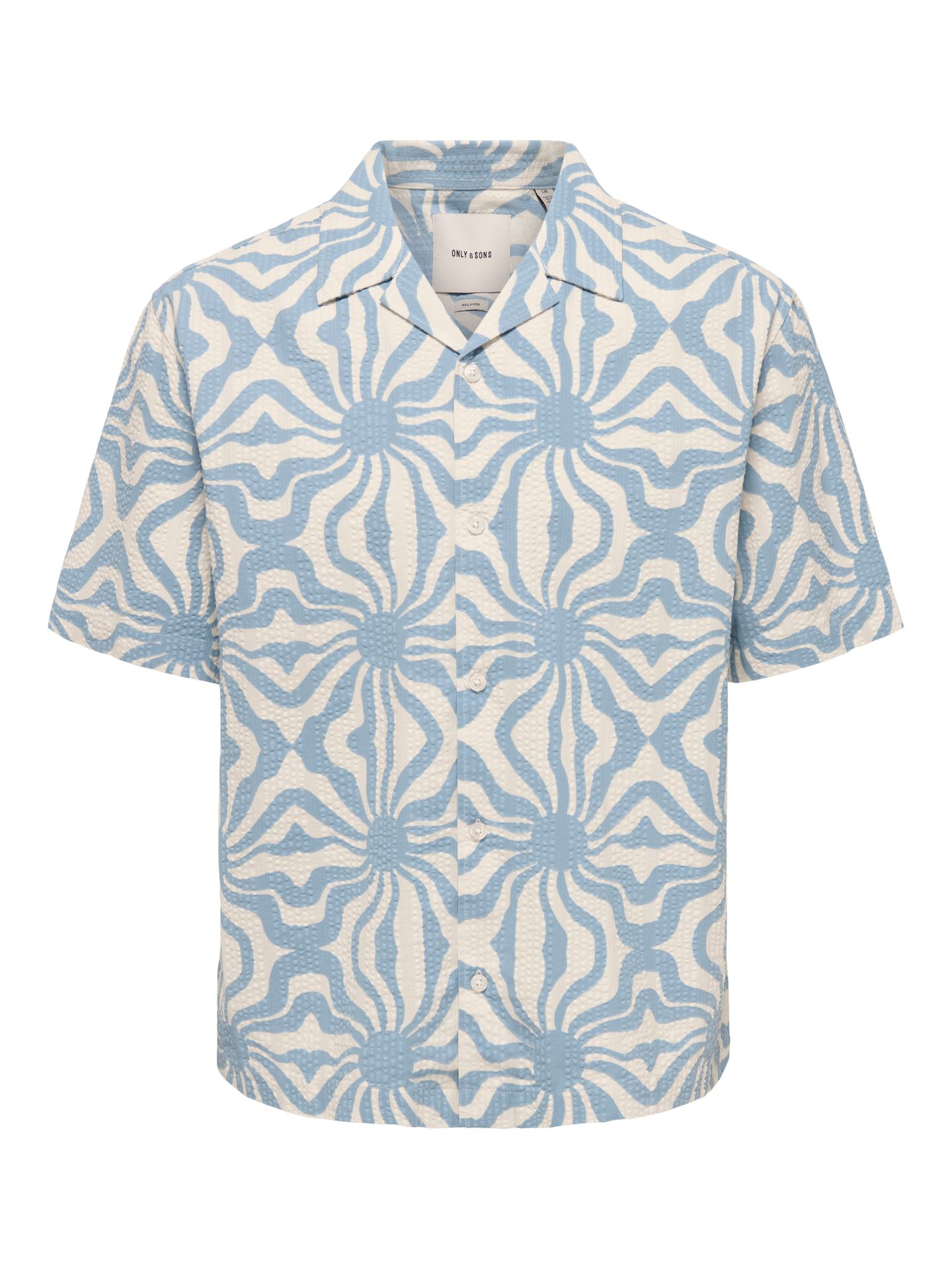 Only & Sons ONSCRUZ RLX SEERSUCKER RESORT SS SH Dusty Blue/Antique White 00118454-EKA26011400003509