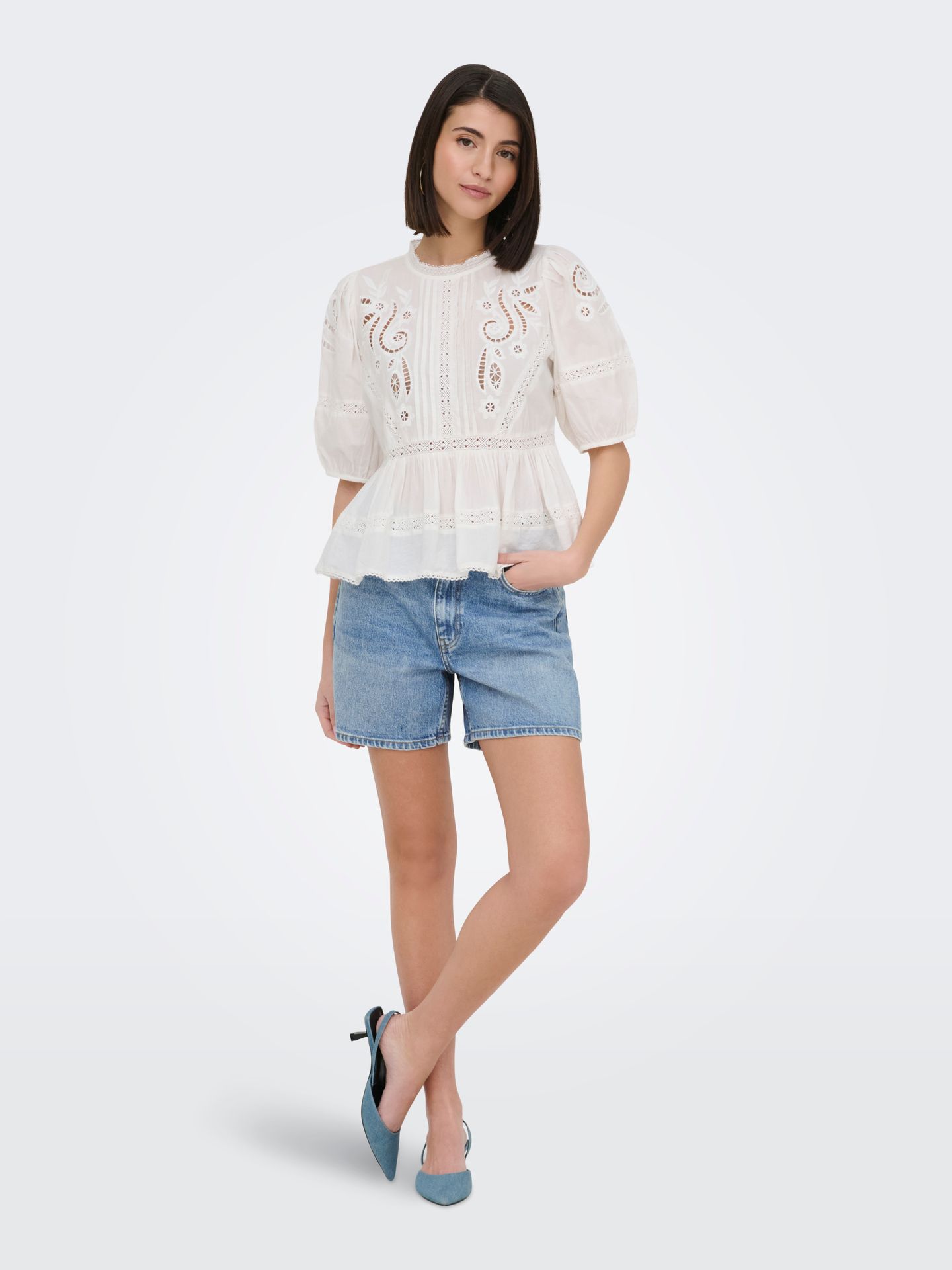 JDY JDYLARISA HW SHORTS DNM Light Blue Denim 2900166574033