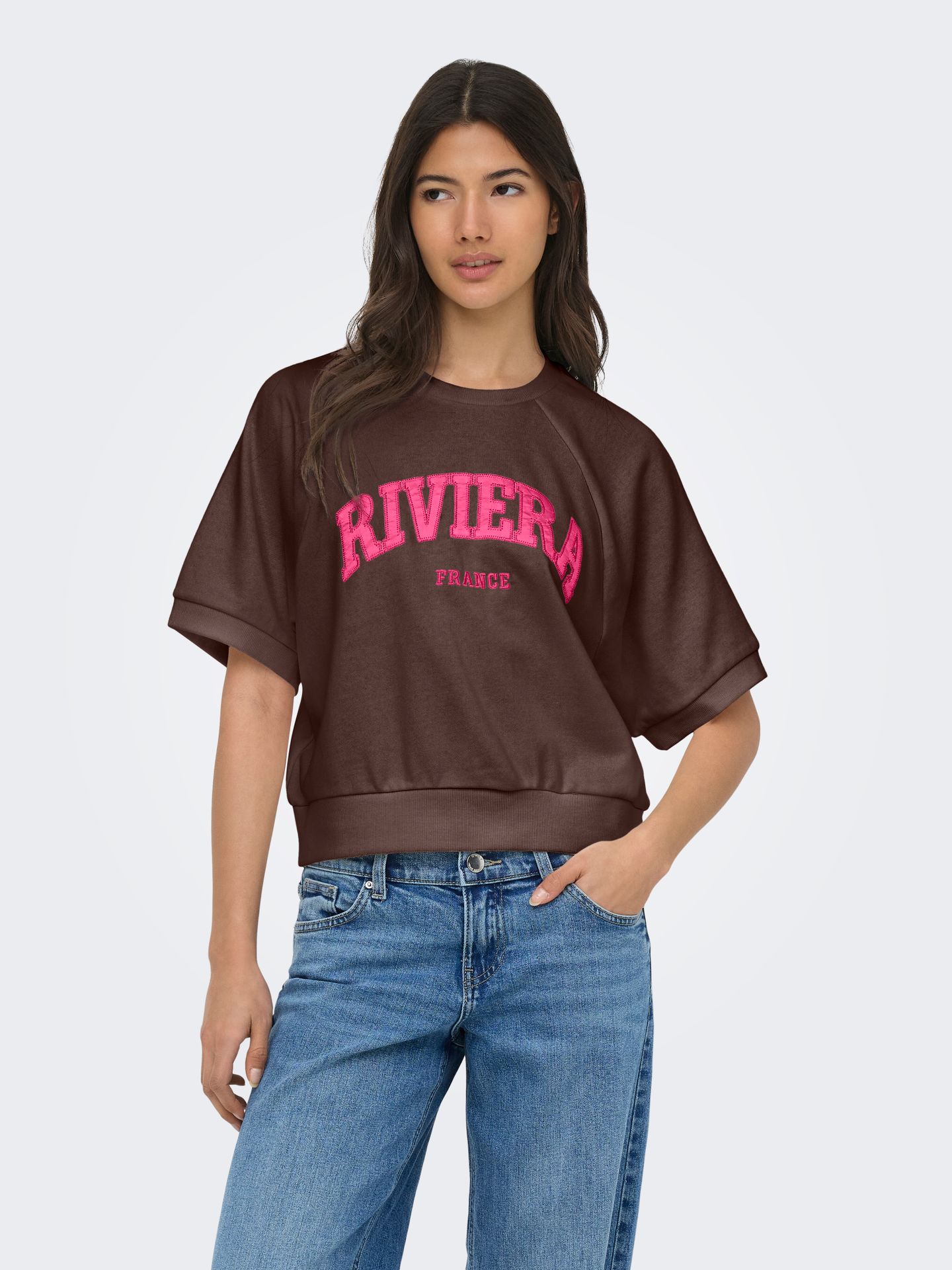 Only ONLDAZE S/S RAGLAN UB SWT Chocolate Martini/Riviera (pink) 2900166582052