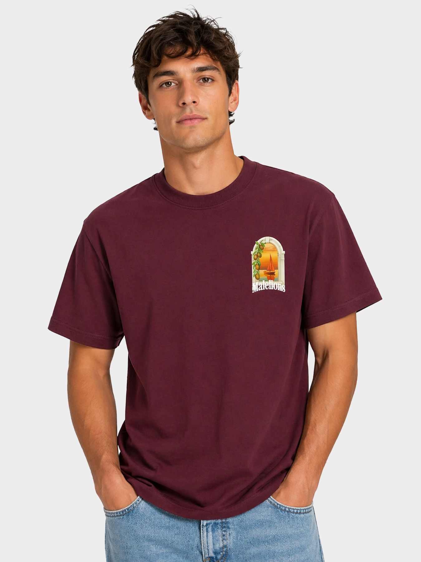 Malelions Malelions Men Yacht Window T-Shirt 45004 burgundy 00118464-EKA26010700000026