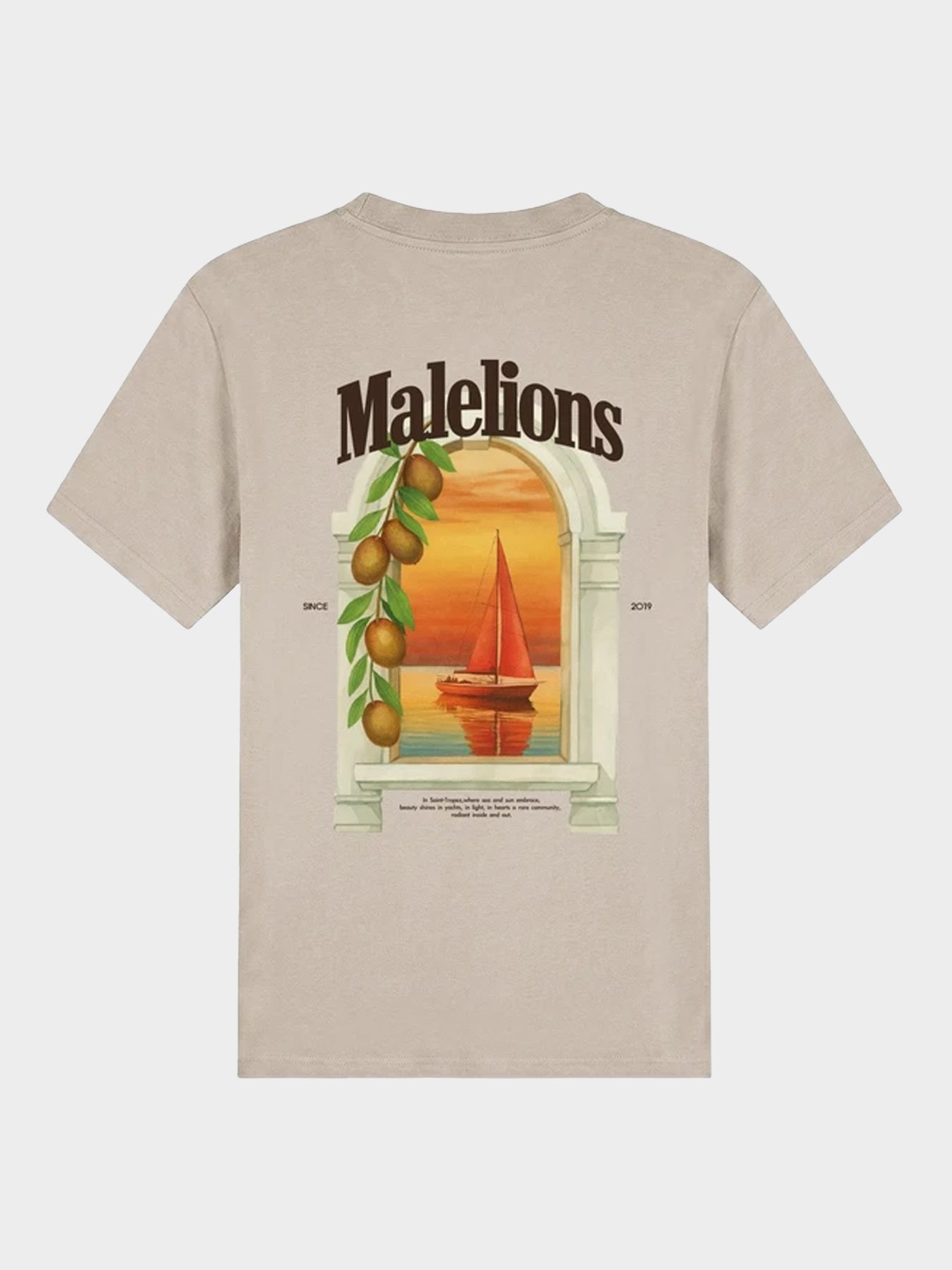 Malelions Malelions Men Yacht Window T-Shirt 50016 taupe 2900166591047