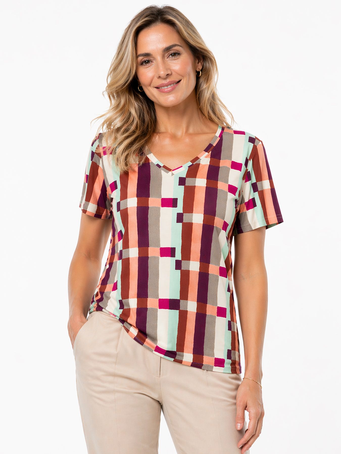 &Co Woman MARLEY BLOCK 63095 kn-khaki multi 2900166614081