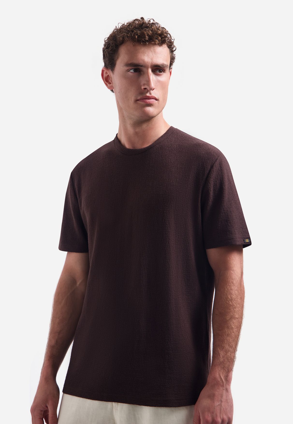 No Excess T-Shirt Crewneck Crinkle 042 dark brown 2900166633044