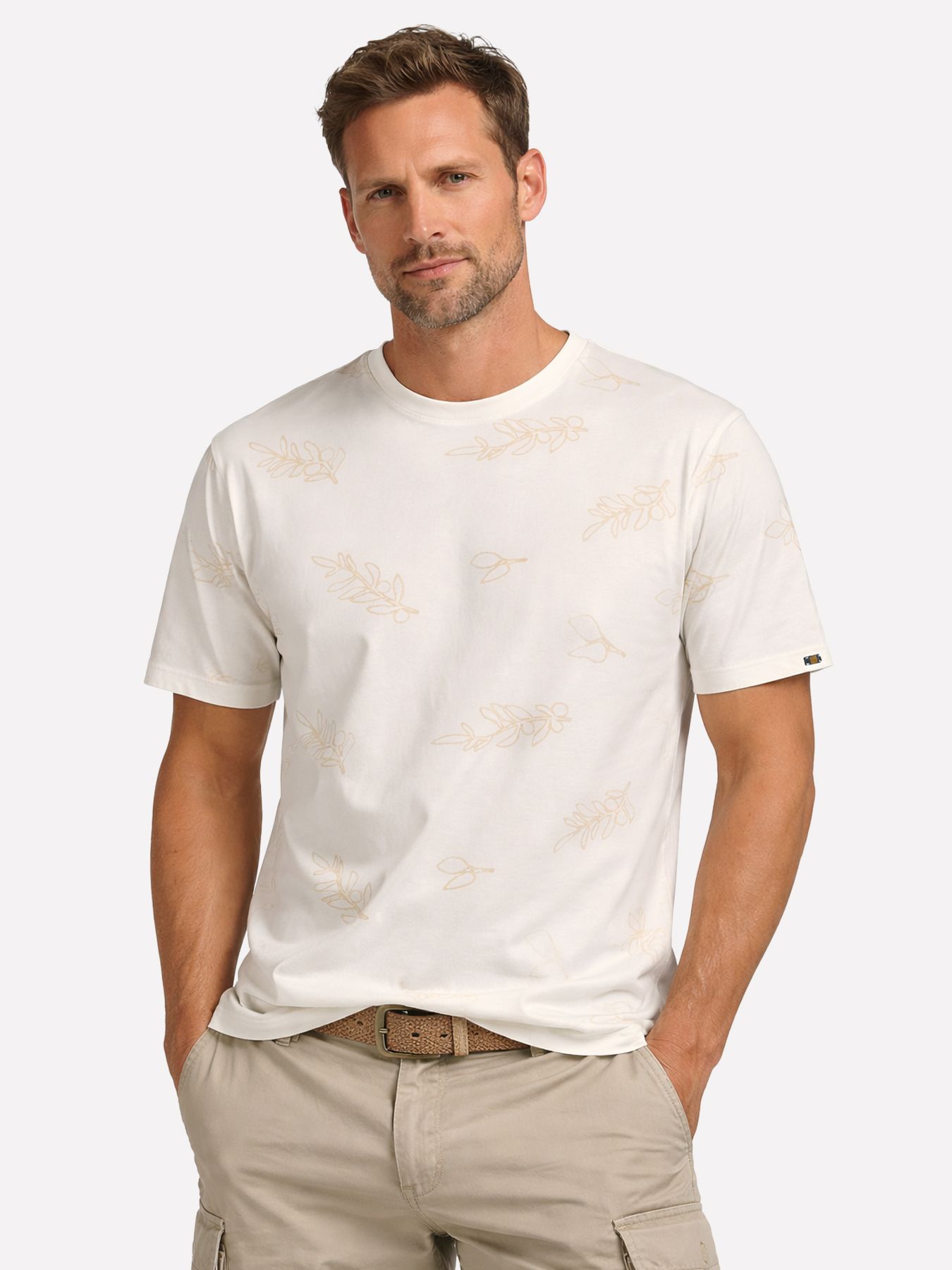 No Excess T-Shirt Crewneck Embroidery AOP 010 white 00118497-EKA14000100000075