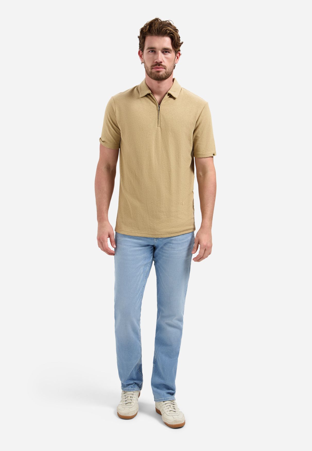 No Excess Polo Short Sleeve Zipper 015 sand 2900166640080