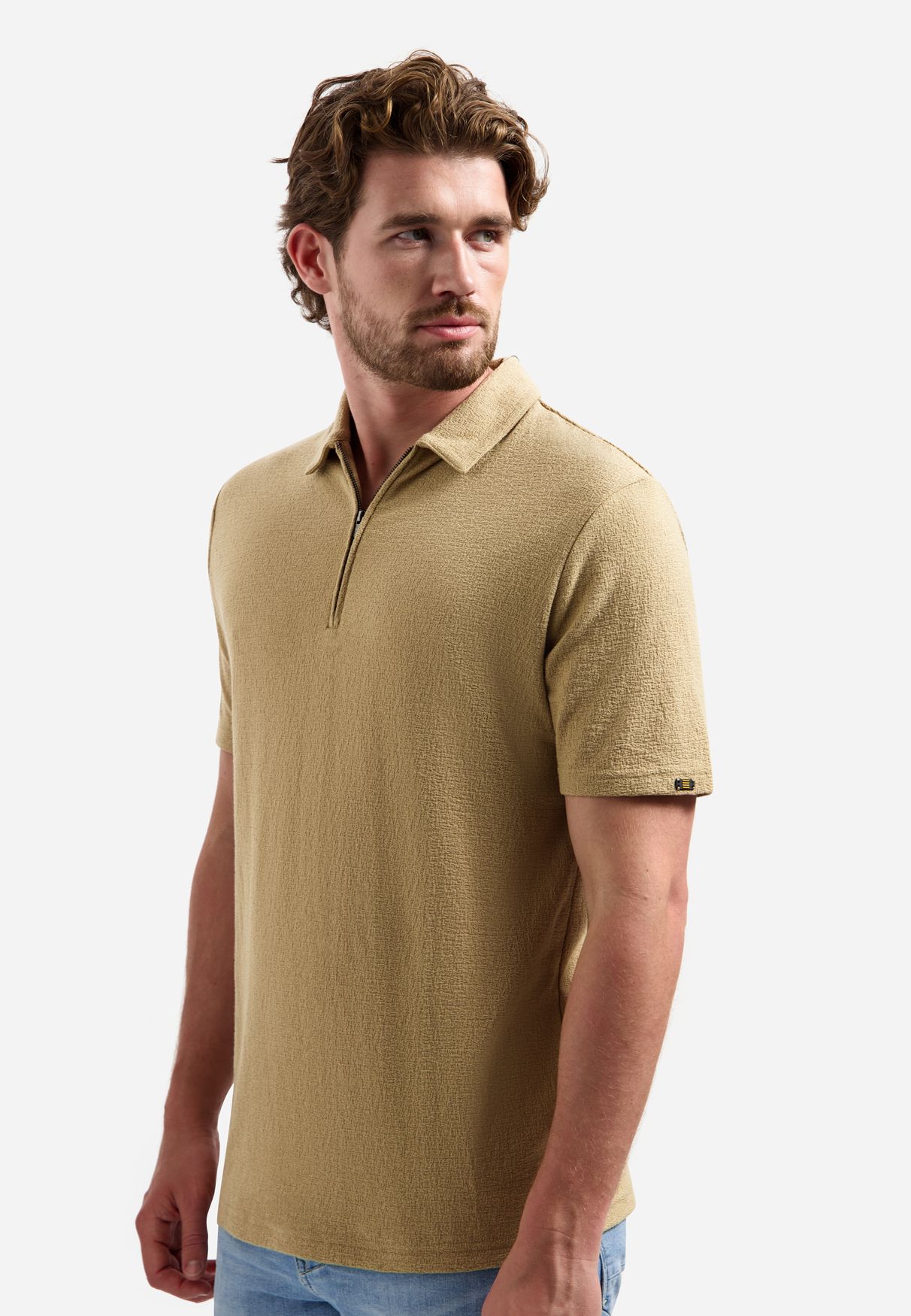 No Excess Polo Short Sleeve Zipper 015 sand 2900166640080