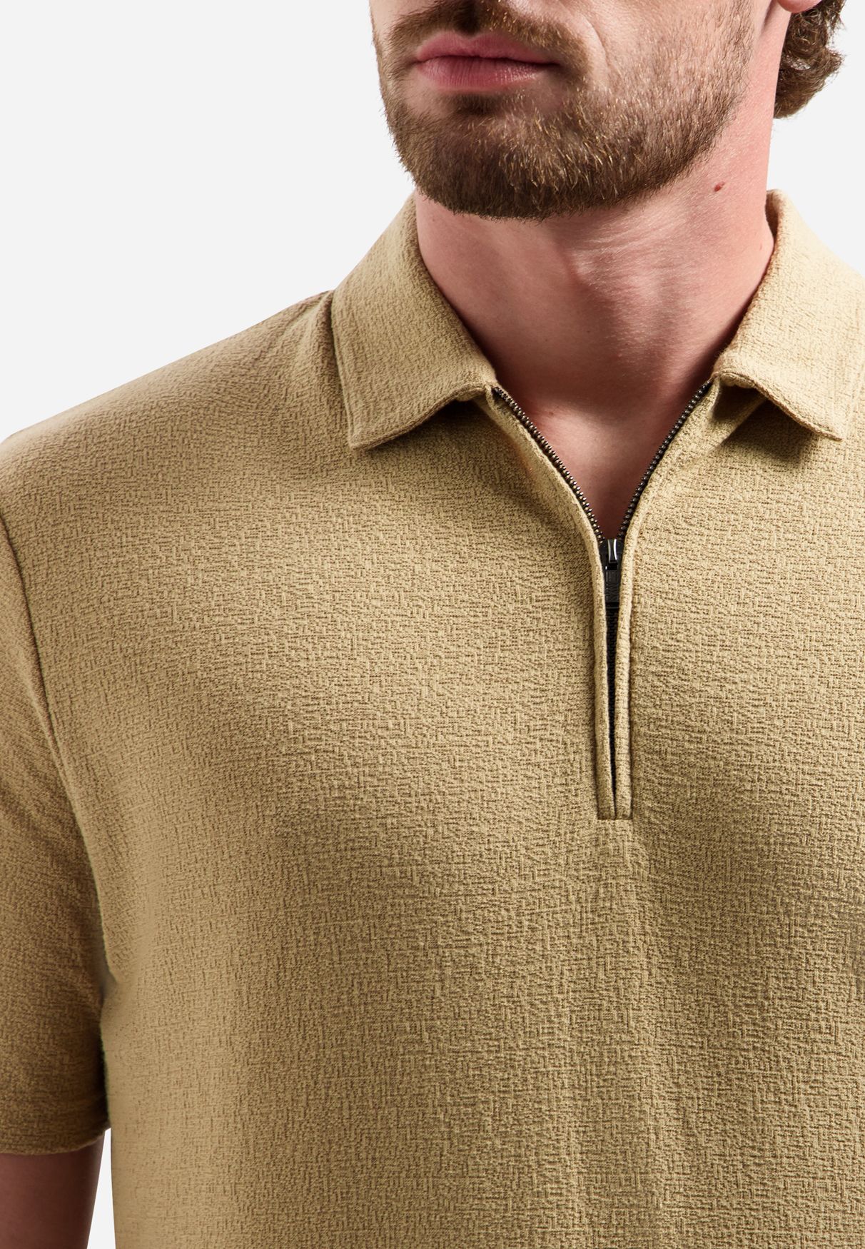 No Excess Polo Short Sleeve Zipper 015 sand 2900166640080